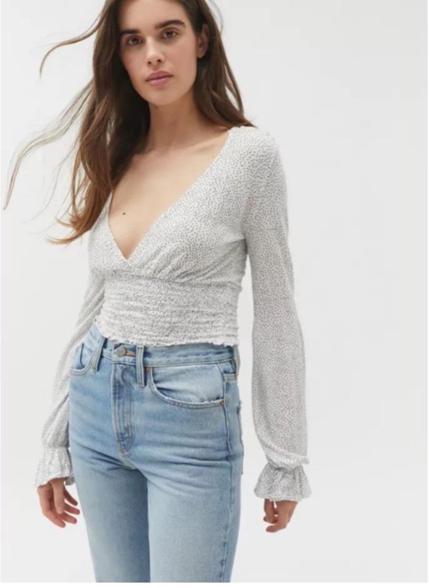 Urban Outfitters Urban Outfitters Women's White Black Polka Dot Wrap Crop To Size M / US 6-8 / IT 42-44 - 8 Thumbnail