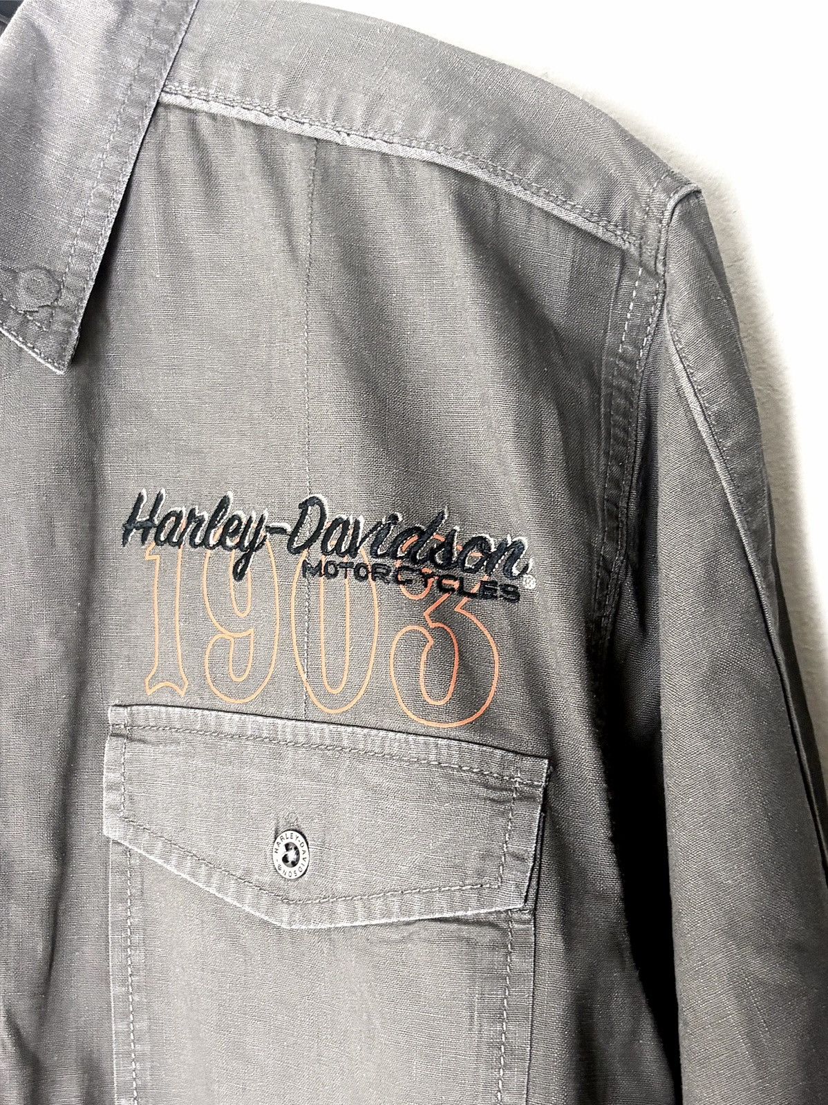 Harley Davidson Harley Davidson Embroidered Work Shirt Size US L / EU 52-54 / 3 - 4 Thumbnail