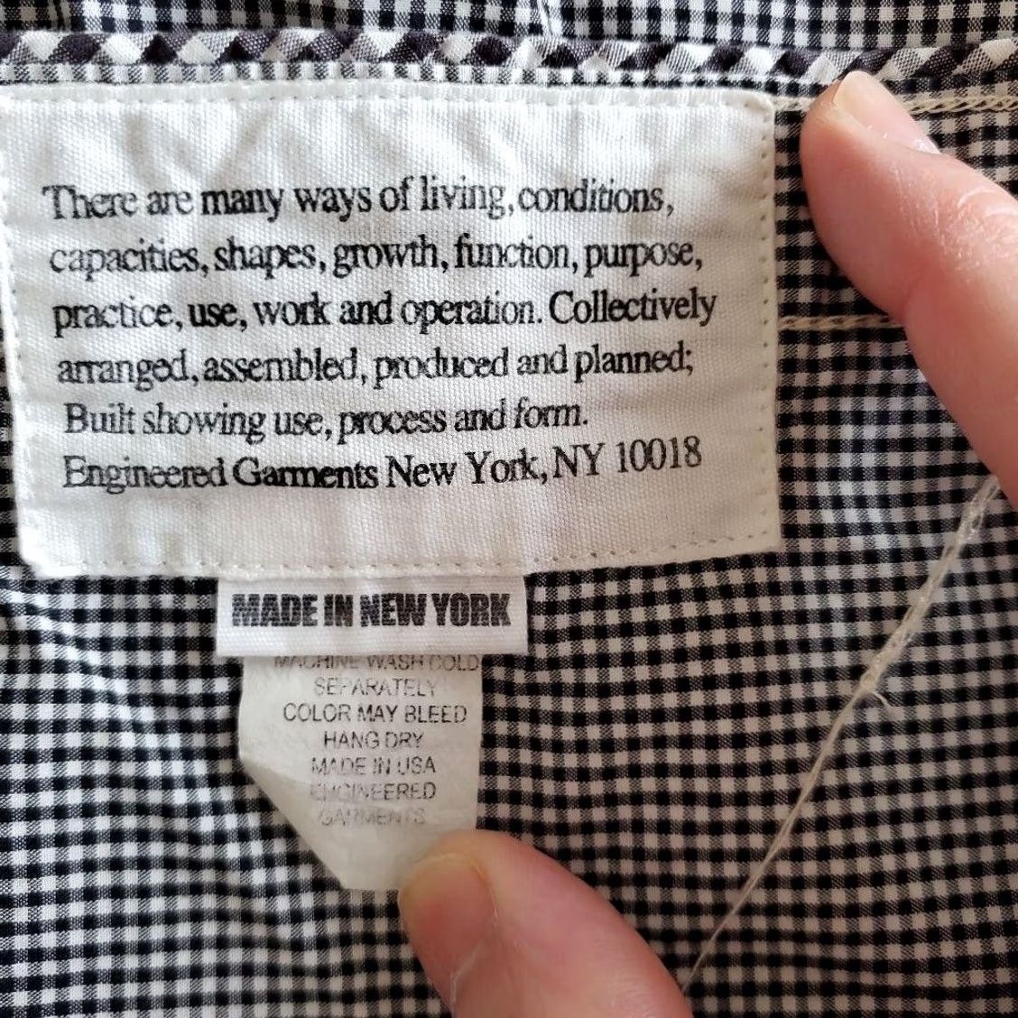 Engineered Garments ENGINEERED GARMENTS Shirt Size S Gray Blue Gingham Check Long Sleeve Pre-owned Size US S / EU 44-46 / 1 - 3 Thumbnail