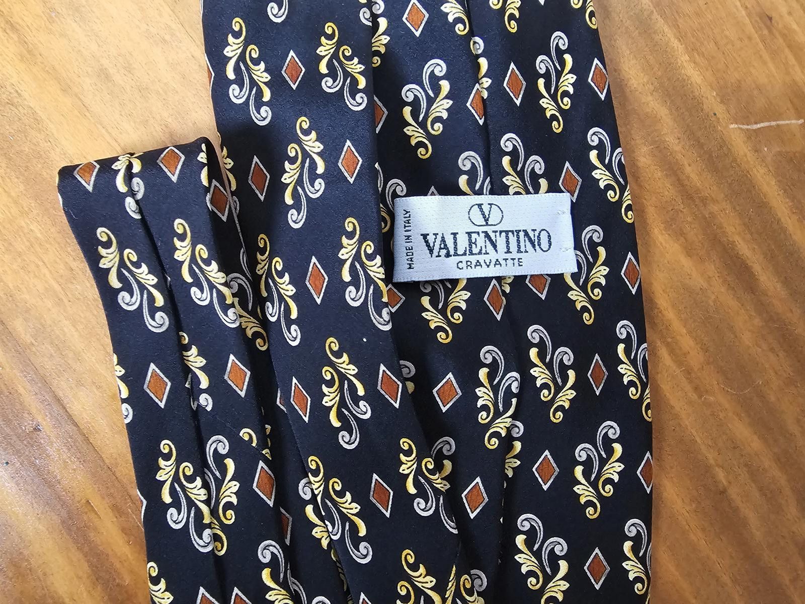 Valentino Valentino Tie Black Mens Silk Made in Italy Size ONE SIZE - 1 Thumbnail