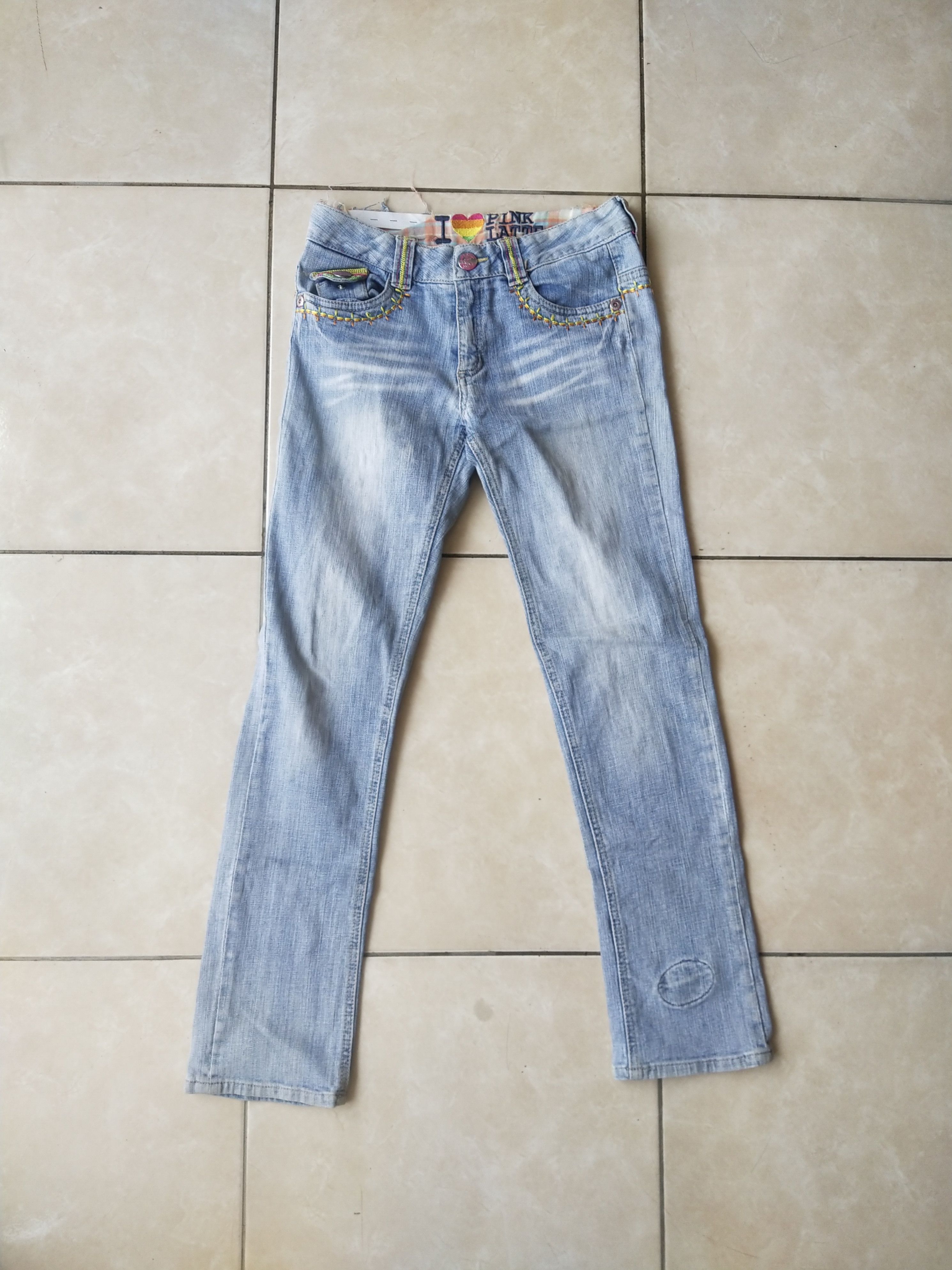 Hysteric Glamour Pink Latte Y2K Embroidered Rainbow Jeans Harajuku J-Fashion Size 27" / US 4 / IT 40 - 7 Thumbnail