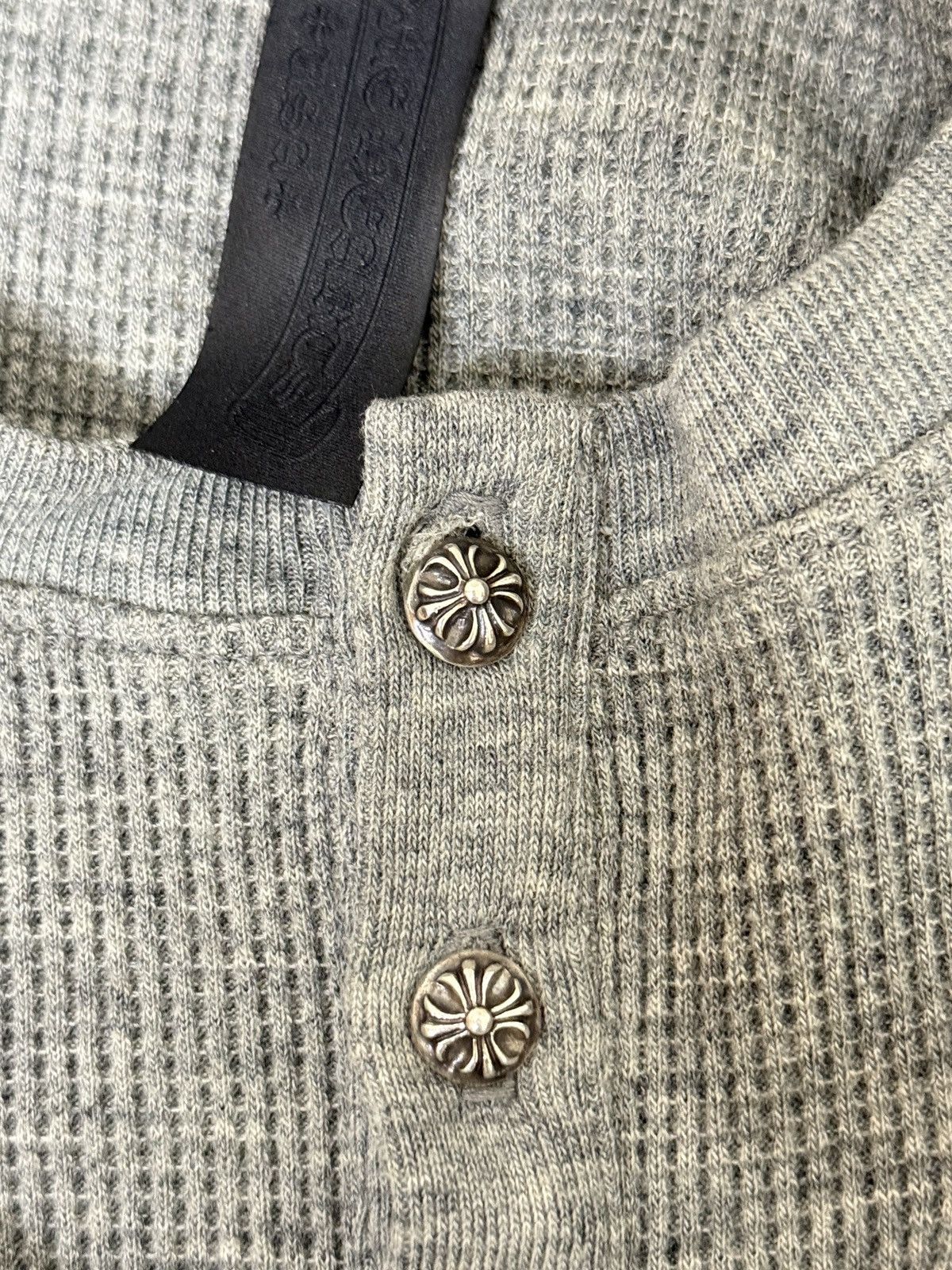 Chrome Hearts Chrome Hearts wool thermal henley gray with silver buttons Size US L / EU 52-54 / 3 - 8 Thumbnail