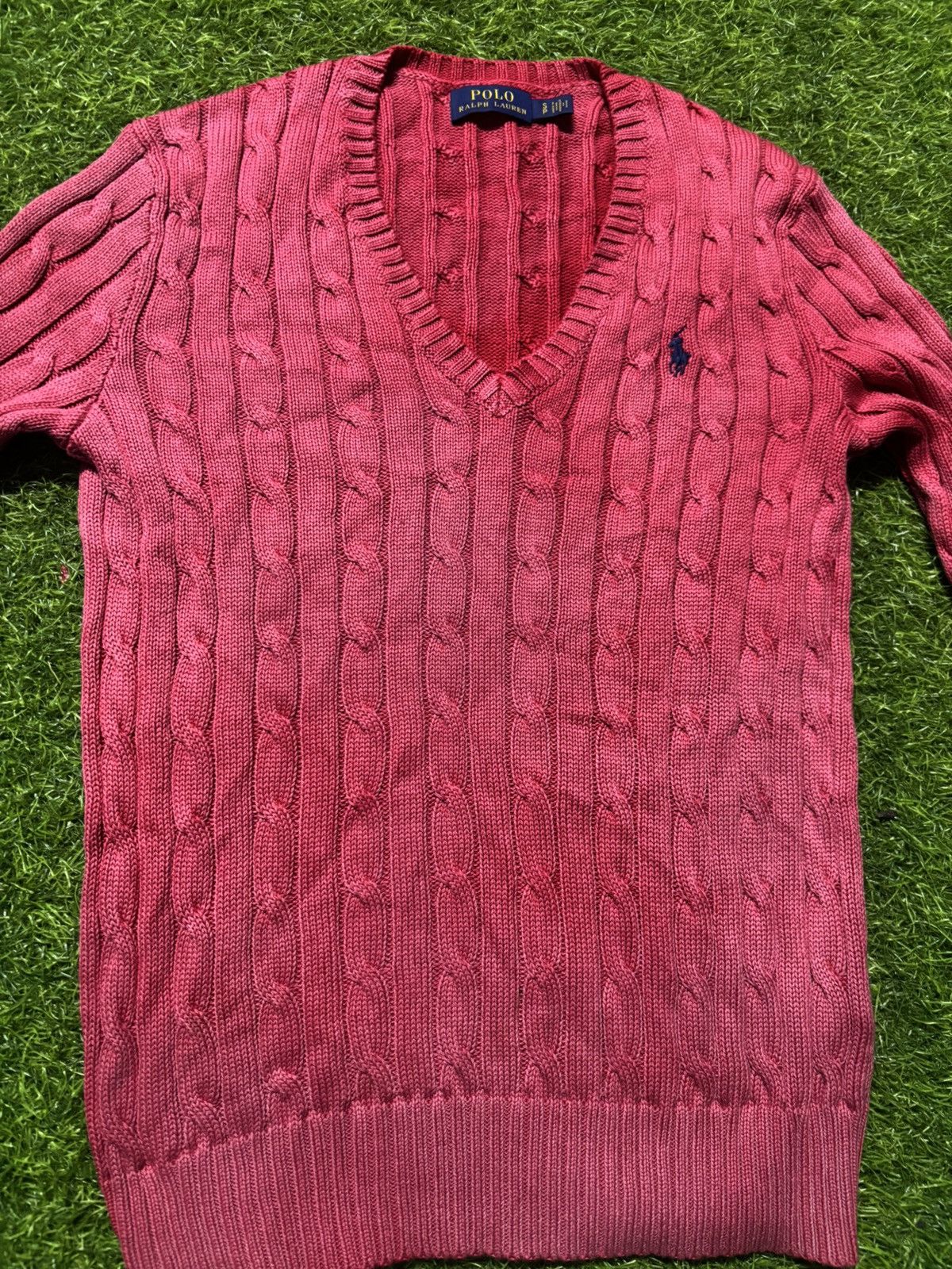 Polo Ralph Lauren Polo Ralph Lauren V neck Cableknit sweater Size S / US 4 / IT 40 - 3 Thumbnail