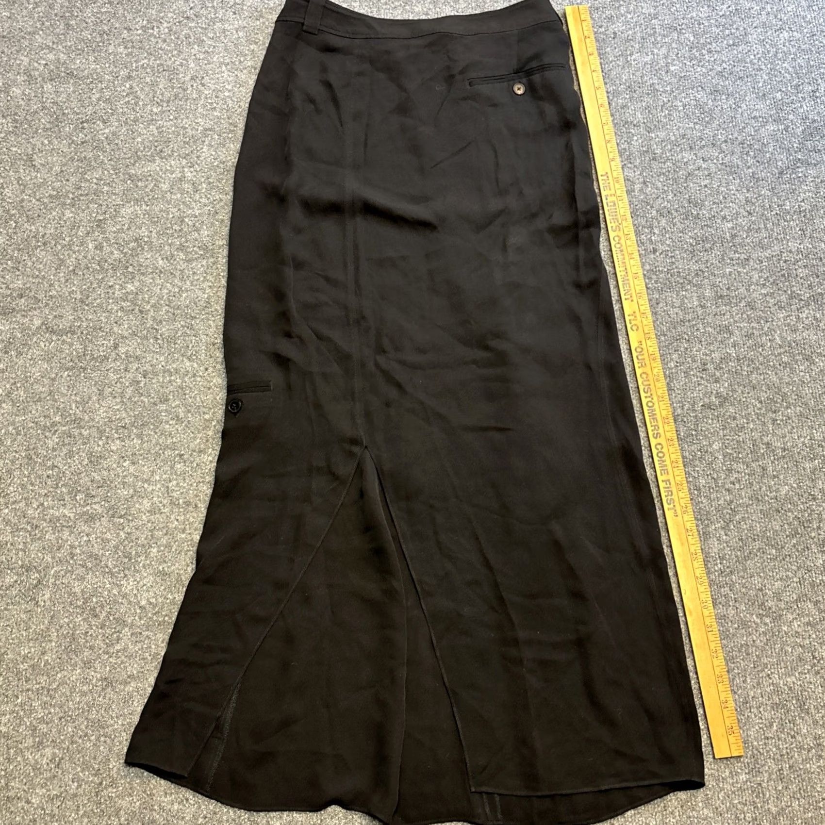 Joseph VINTAGE Joseph Women's Skirt Maxi 34 Black Silk Long Wrap Maxi Sheer Pockets Womens Size 24" / US 00 / IT 34 - 7 Thumbnail