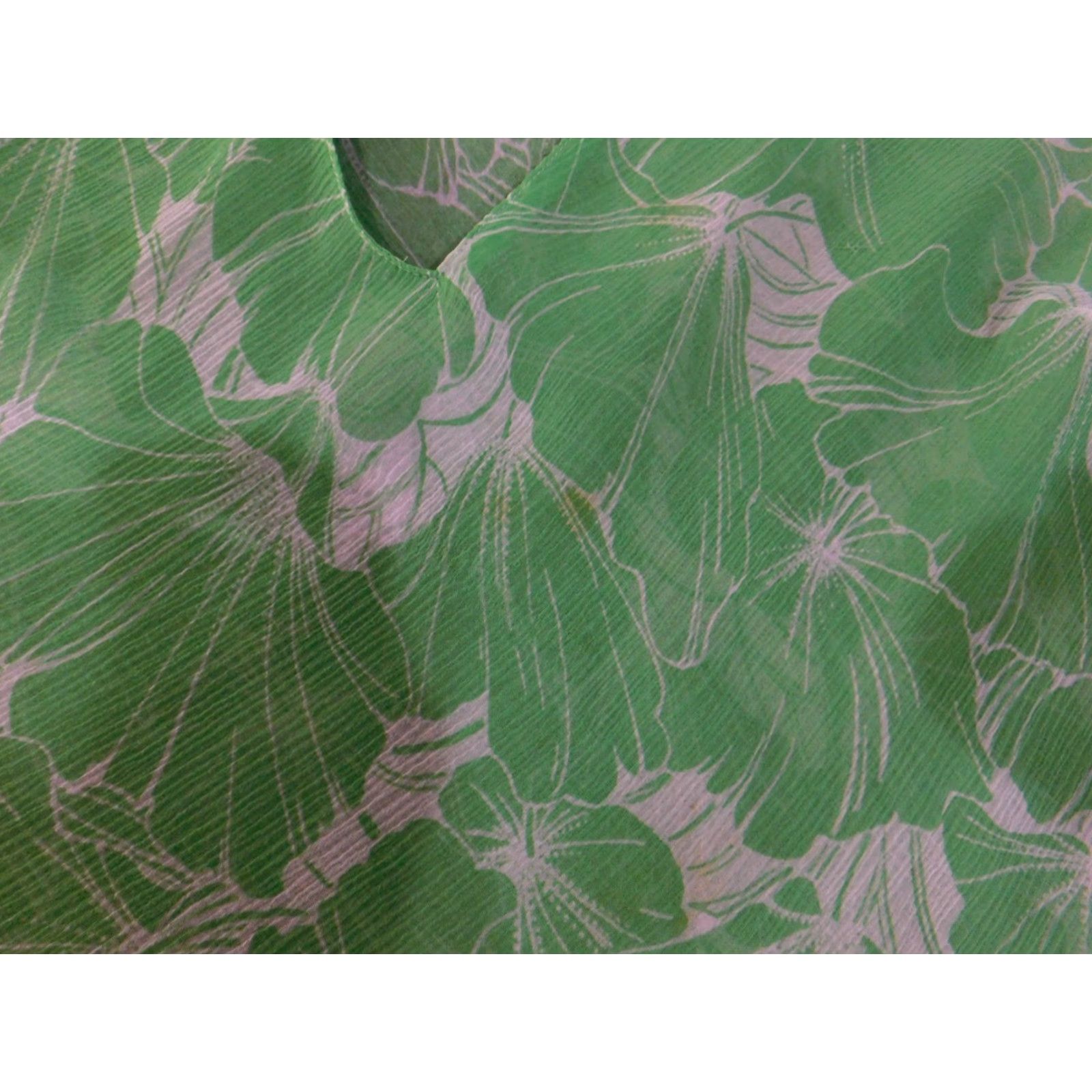Ann Taylor Loft Blouse XL Green Floral V-Neck Long Sleeve Pullover Lightweight Womens Knit Polyester Casual Ann Taylor Loft Size XL / US 12-14 / IT 48-50 - 7 Thumbnail