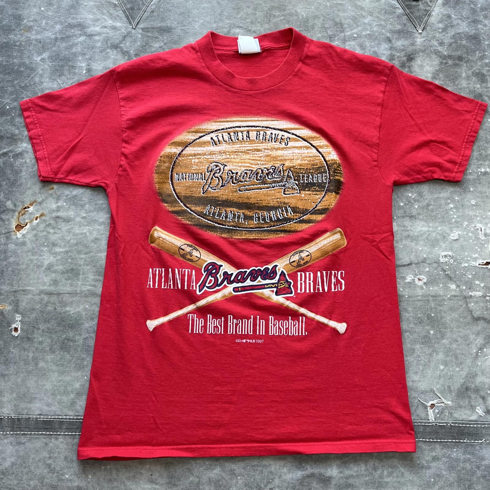 MLB × Vintage Vintage 90s Atlanta Braves Graphic MLB Baseball Shirt Size US L / EU 52-54 / 3 - 1 Thumbnail