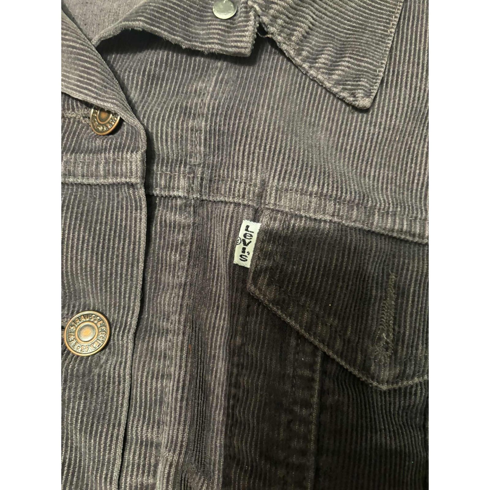 Levi's VINTAGE Levi’s Corduroy Trucker Jacket Coat Gray Charcoal MD Size US M / EU 48-50 / 2 - 6 Thumbnail