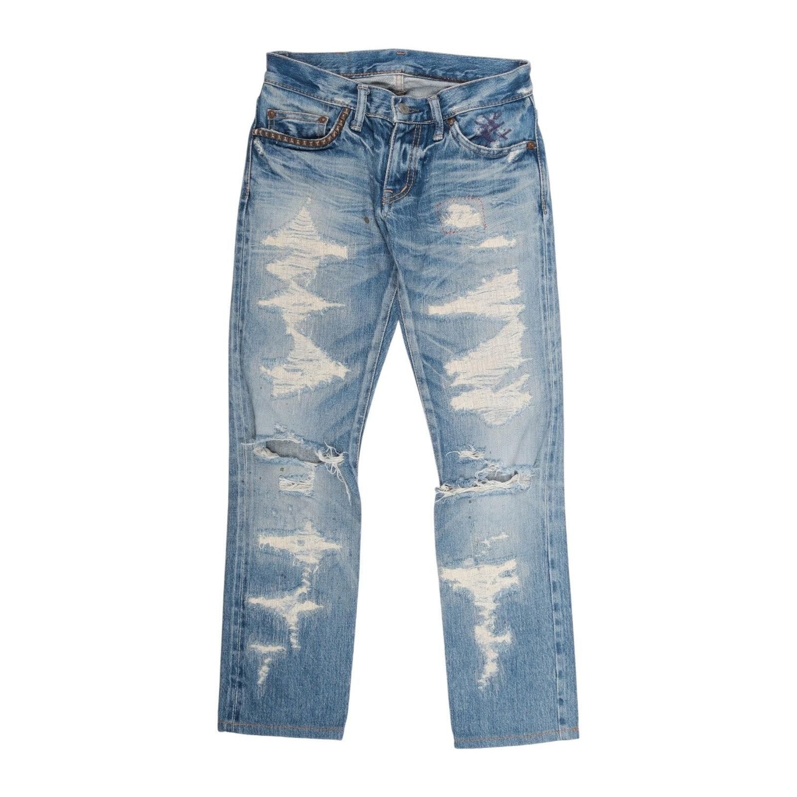 Hysteric Glamour Hysteric Glamour Heavy Distressed Blue Jeans Size 25" / US 0 / IT 36 - 1 Thumbnail