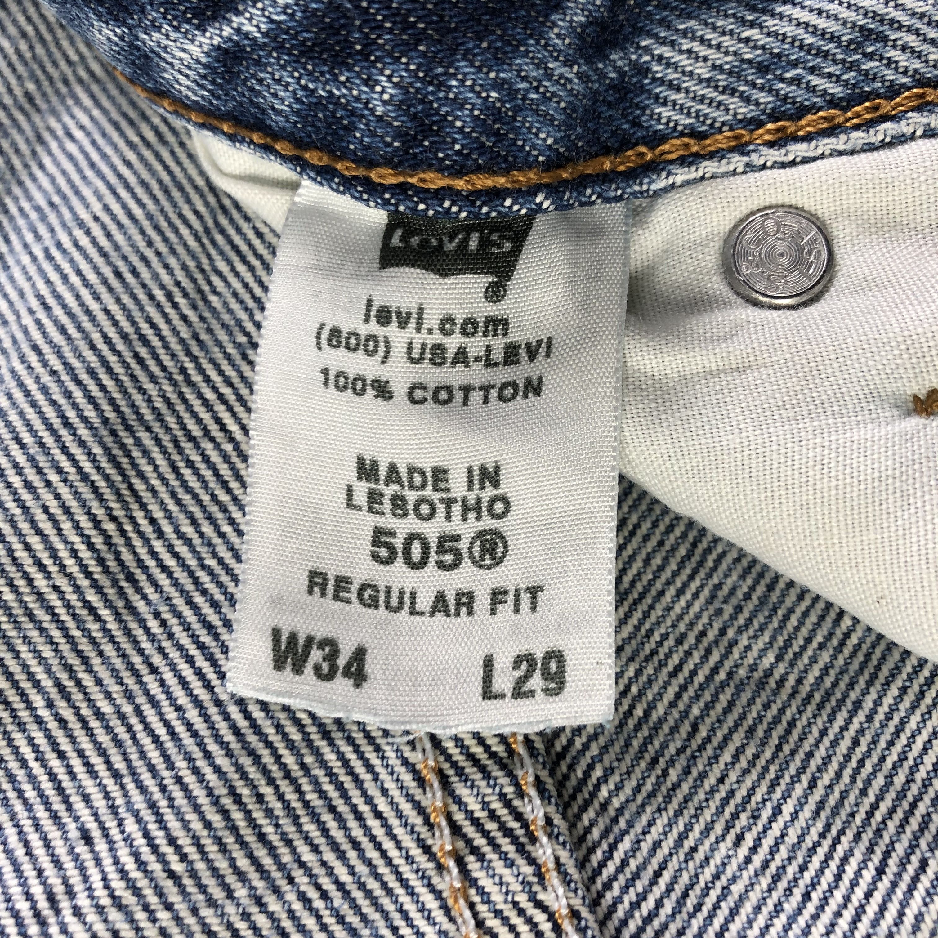Levi's Vintage Blue Wash Levis 505 Jeans-J3468 Size US 34 / EU 50 - 11 Thumbnail