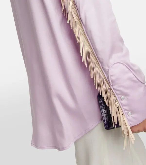 Tom Ford o1w1db10225 CAL560 Silk Shirt in Purple Size XS / US 0-2 / IT 36-38 - 5 Thumbnail