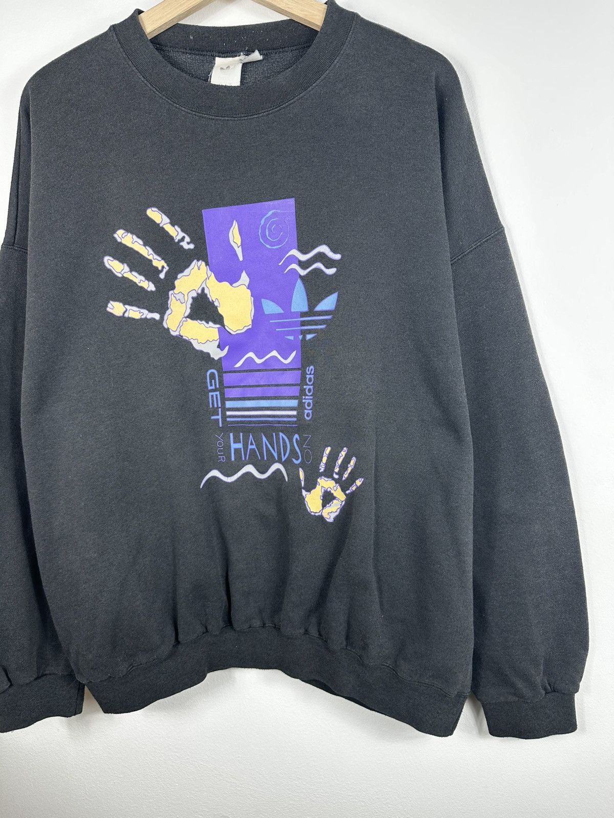 Adidas Vintage Adidas "Get Your Hands On" Graphic Sweatshirt Size US L / EU 52-54 / 3 - 2 Thumbnail