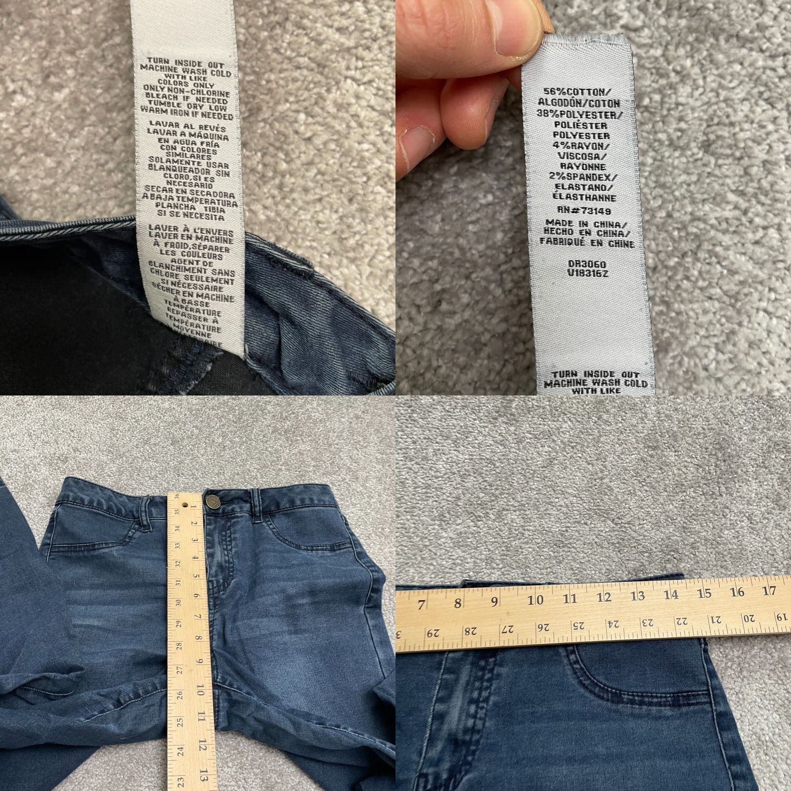 Vintage Boom Boom Jeans Jegging Blue Dark Wash High Rise 29x27 Juniors 9 City USA Classic 5-Pocket Womens Regular Cotton Blend Denim Stretch Shirt/Jeans Size 30" / US 8 / IT 44 - 8 Thumbnail