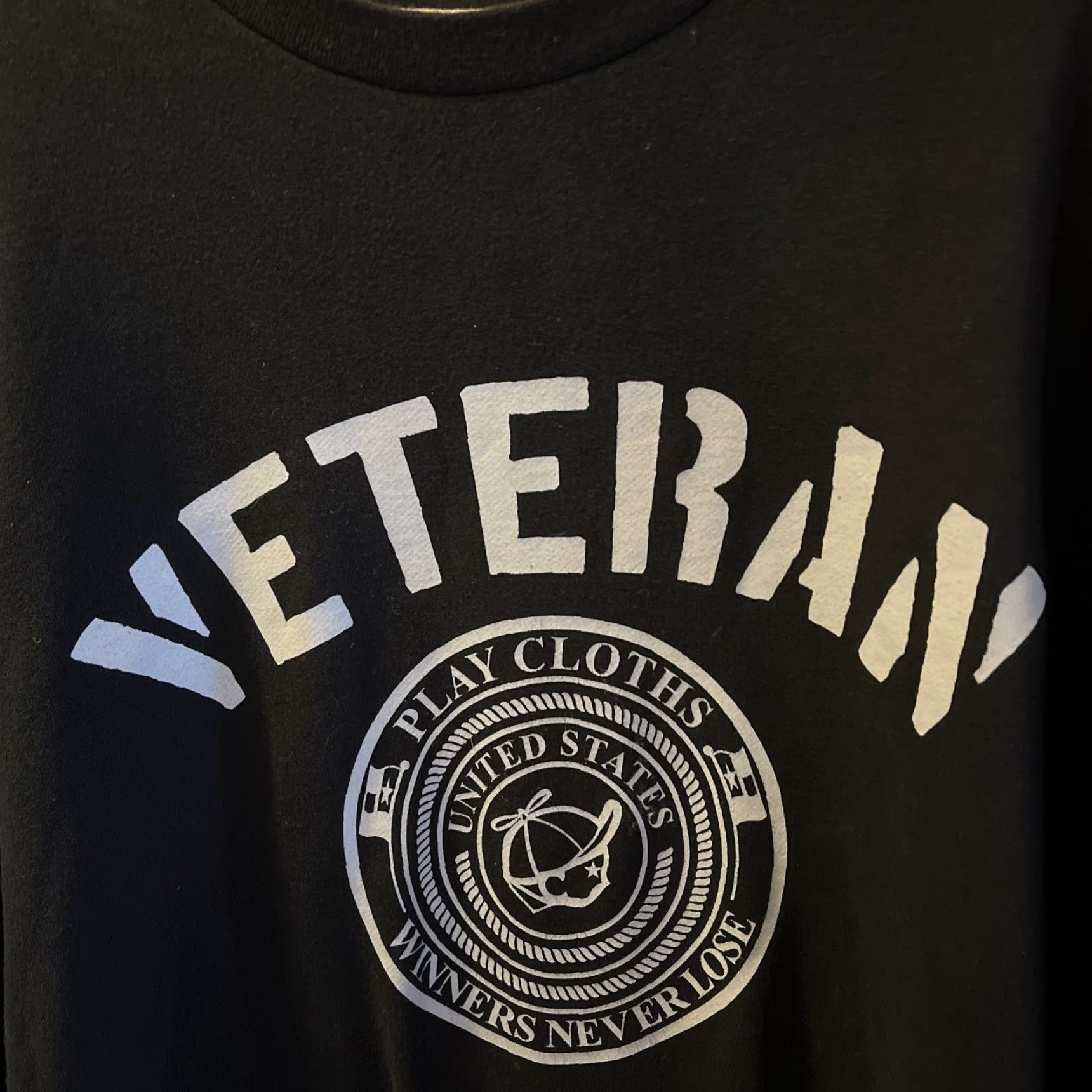 Vintage Play Cloths Mens Long Sleeve Crewneck Sweatshirt, Black, Large, USA Streetwear, Graphic Print, Fall Winter 2010s Size US L / EU 52-54 / 3 - 2 Thumbnail