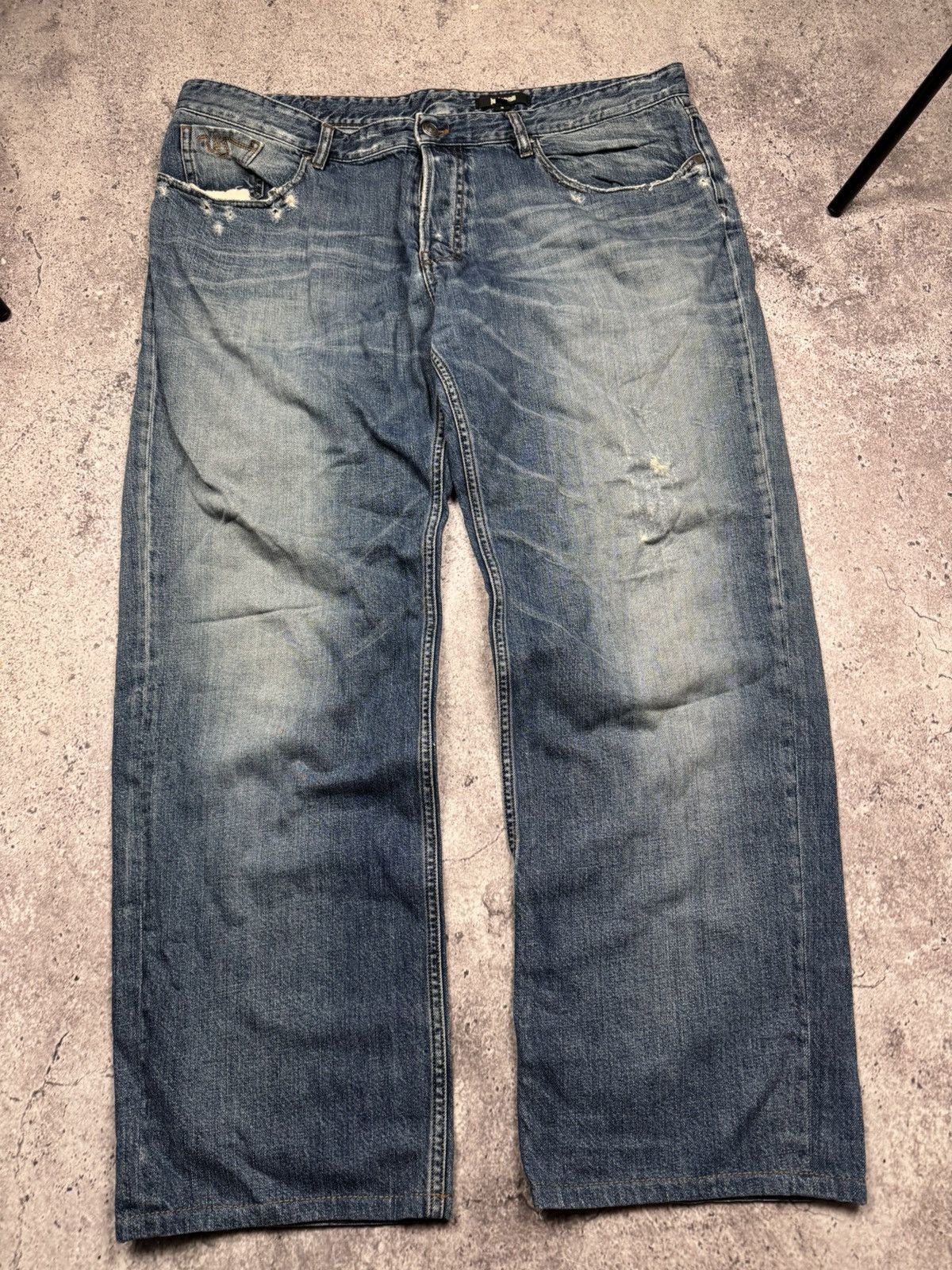 Just Cavalli 00ʼs Roberto Just Cavalli Y2K Boot Cut Baggy Jeans Pants Size US 40 / EU 56 - 3 Thumbnail