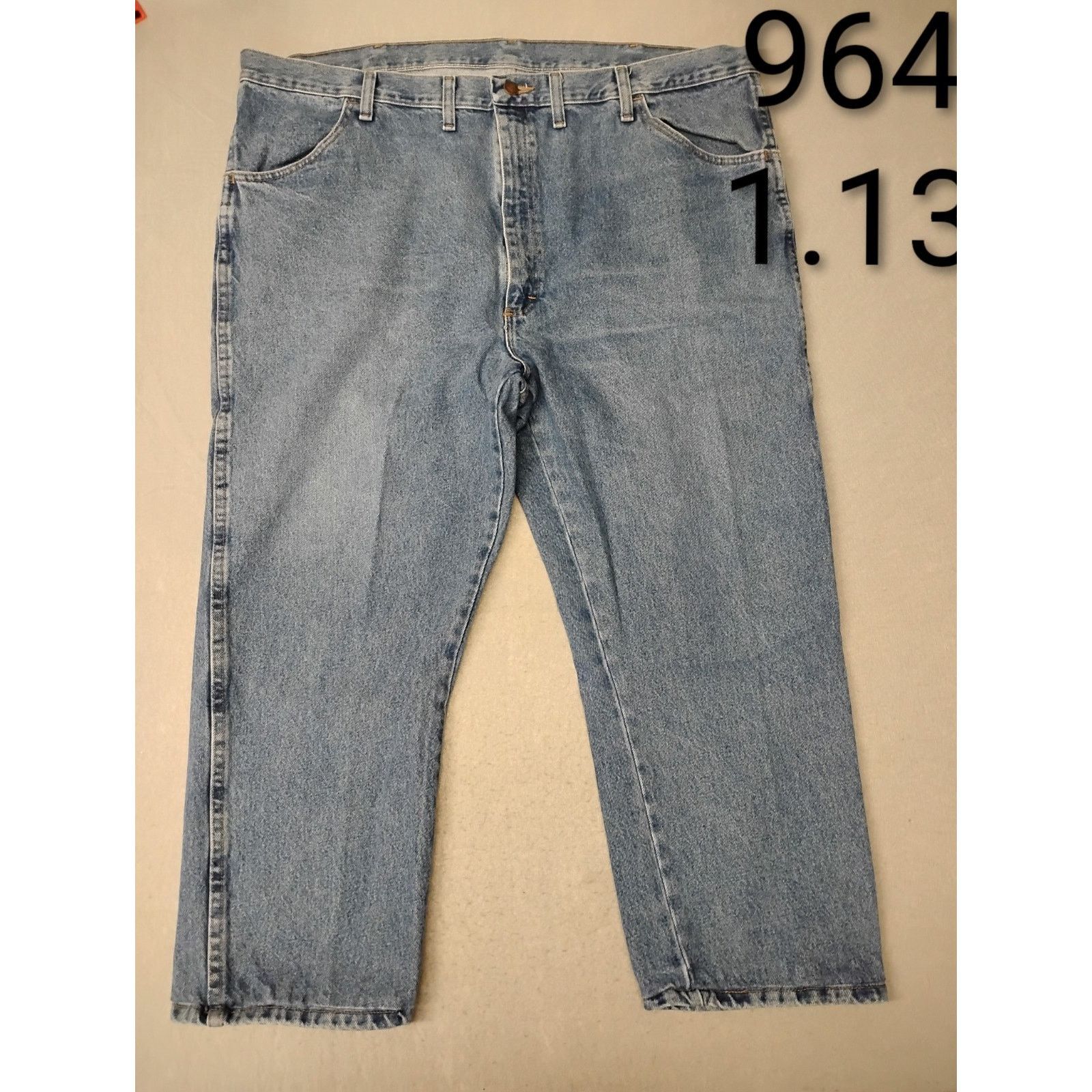 Rustler Ruslter (44x30) Men's Straight Blue Denim Jeans Size US 44 / EU 60 - 1 Thumbnail
