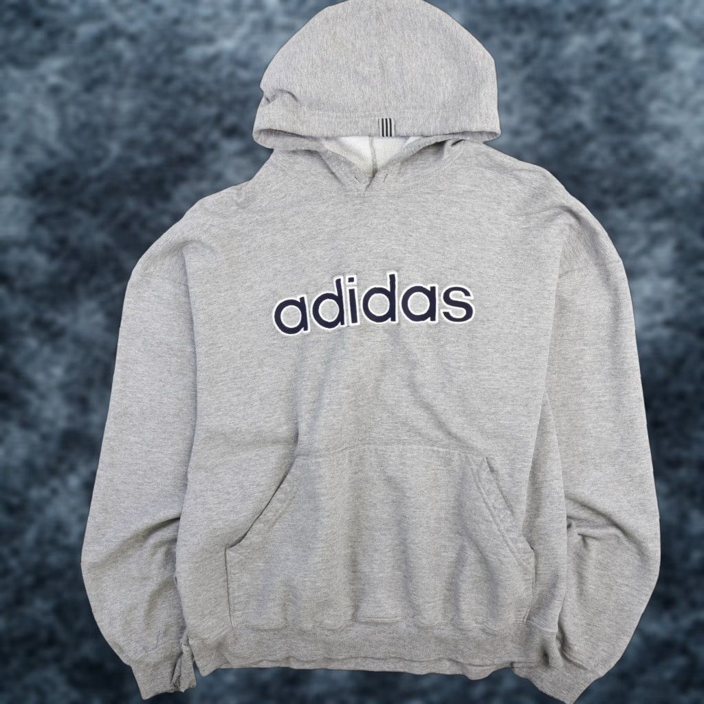 VINTAGE Adidas Sweatshirt Hoodie Size Medium Gray All Seasons Mens