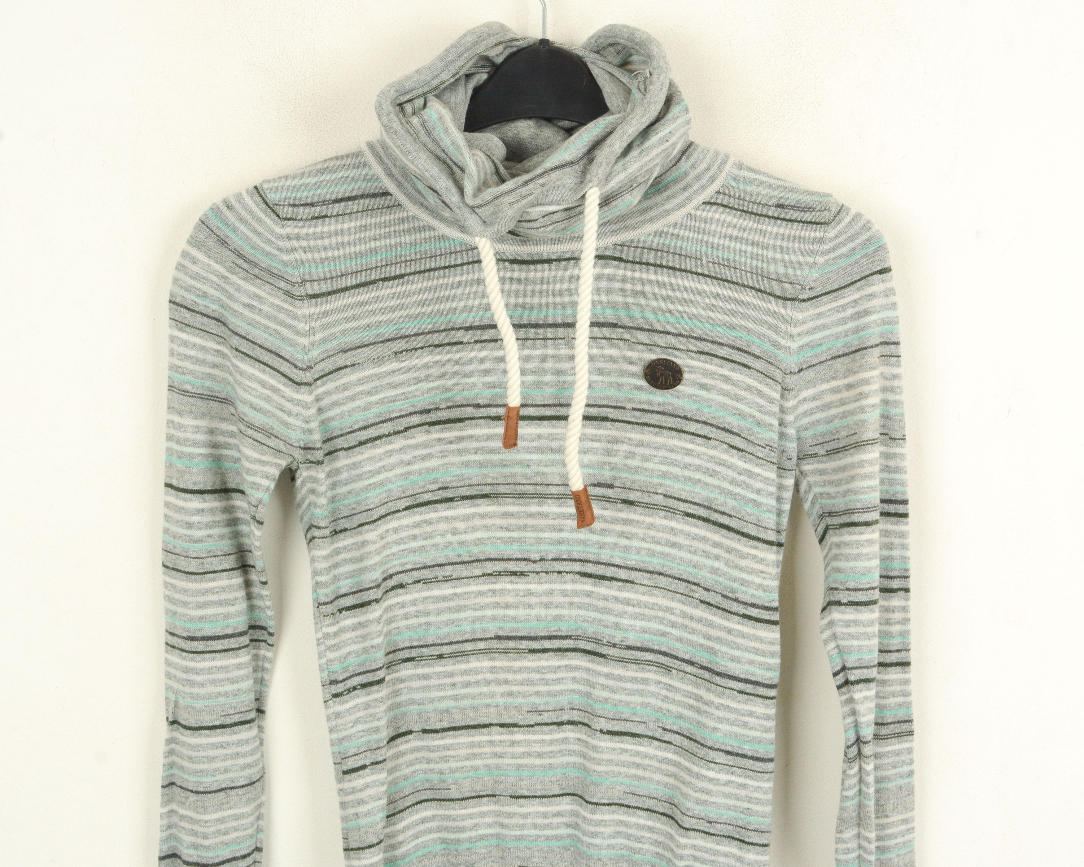 Naketano Women XS Pullover High Neck Jumper Sweatshirt Striped Size XS / US 0-2 / IT 36-38 - 2 Thumbnail