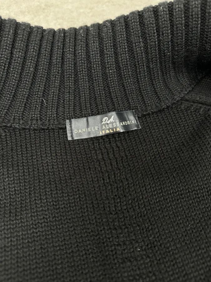 Daniele Alessandrini 2000s Daniele Alessandrini Black Wool Buttoned Zip Up Sweater Size US M / EU 48-50 / 2 - 8 Thumbnail
