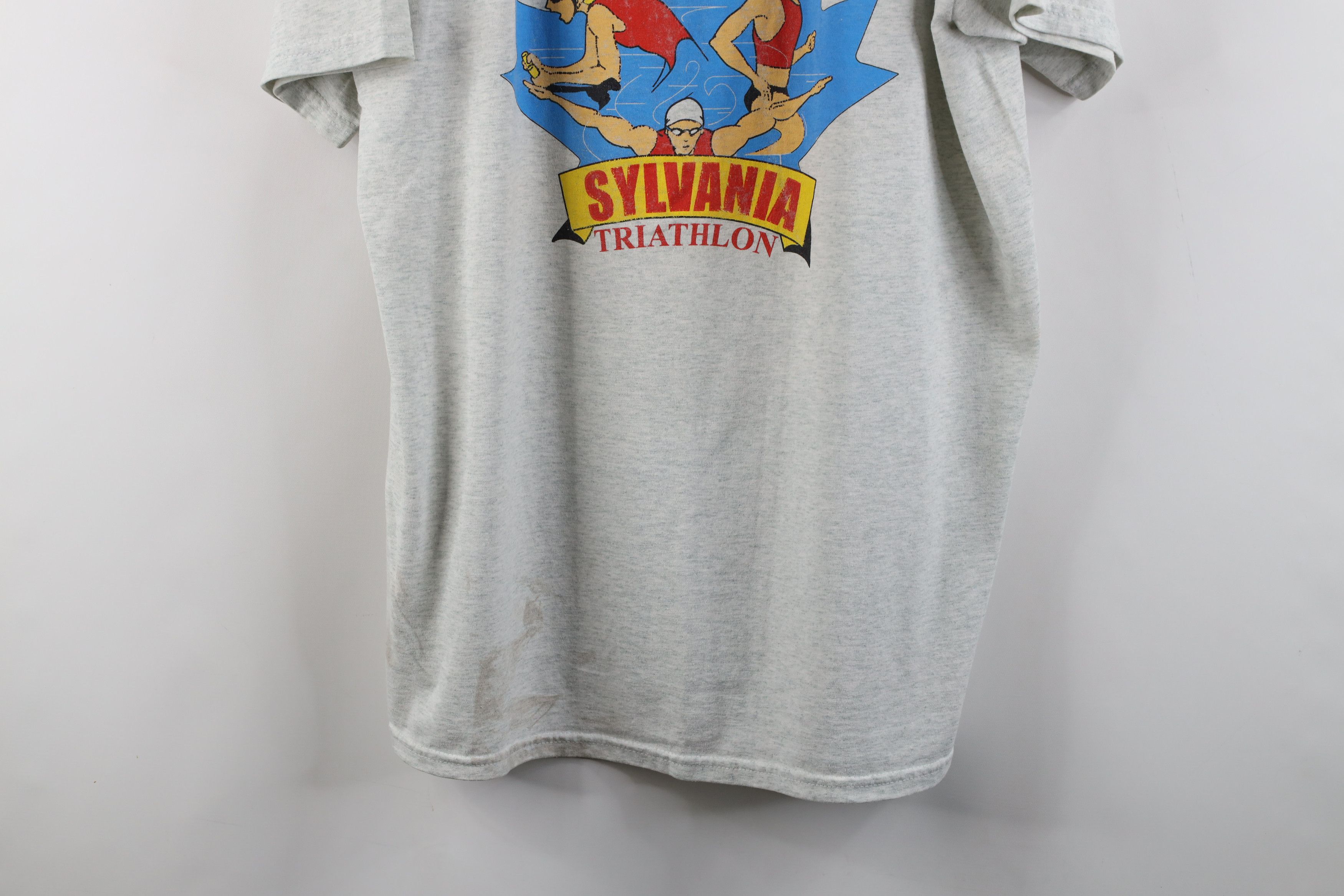 Vintage Vintage 90s Streetwear Spell Out Sylvania Triathlon T-Shirt Size US XL / EU 56 / 4 - 3 Thumbnail