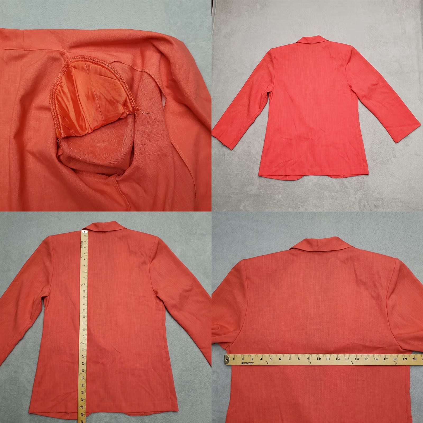 Vintage VTG Michele Jacket Women 14 Pink Rayon Blend Unlined Shoulder Pad Blazer Grandma Size XL / US 12-14 / IT 48-50 - 8 Thumbnail