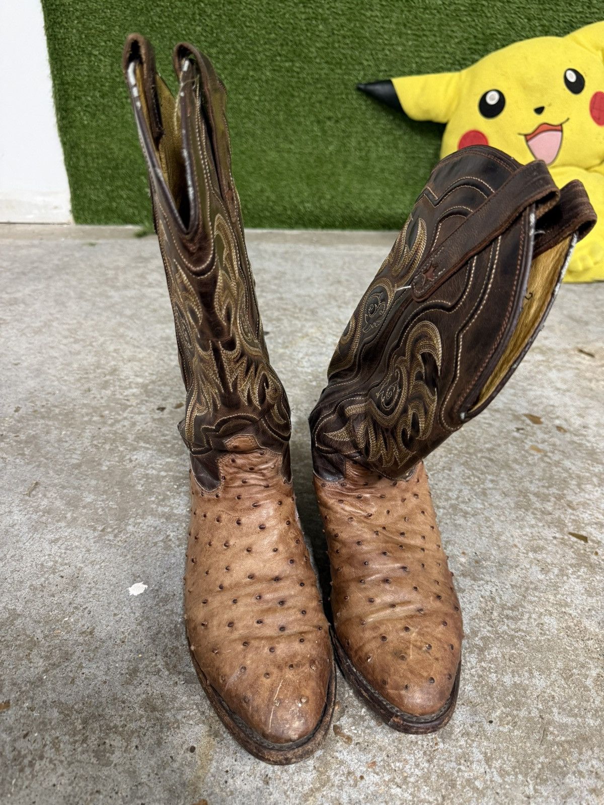 Tony Lama Vintage Exotic Ostrich Tony Lama Leather Cowboy Boots 7.5 Size US 7.5 / EU 40-41 - 4 Thumbnail