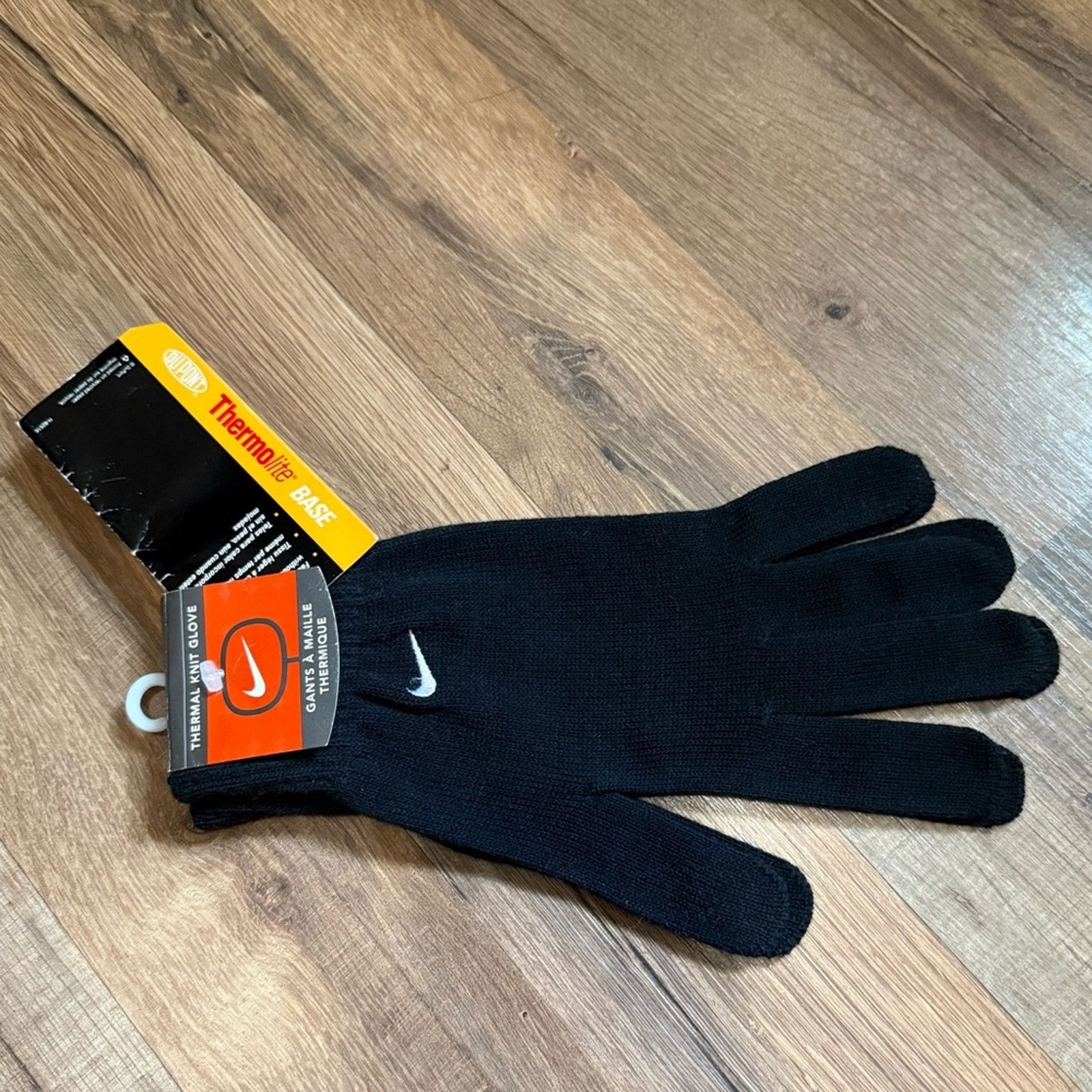 Nike 90s Nike Thermolite Solo Swoosh Thermal Knit Gloves Size ONE SIZE - 1 Thumbnail