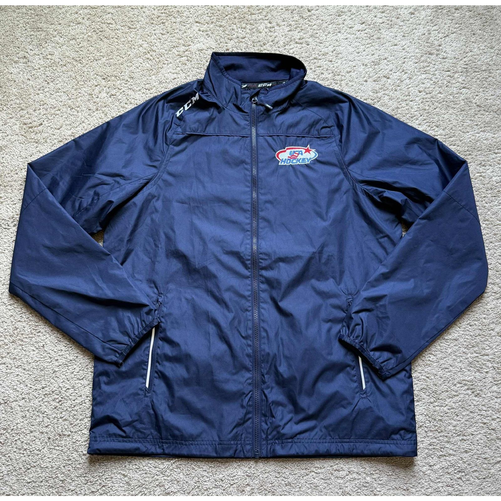 Ccm CCM USA Hockey Long Sleeve Full Zip Windbreaker Jacket M Size US M / EU 48-50 / 2 - 1 Thumbnail