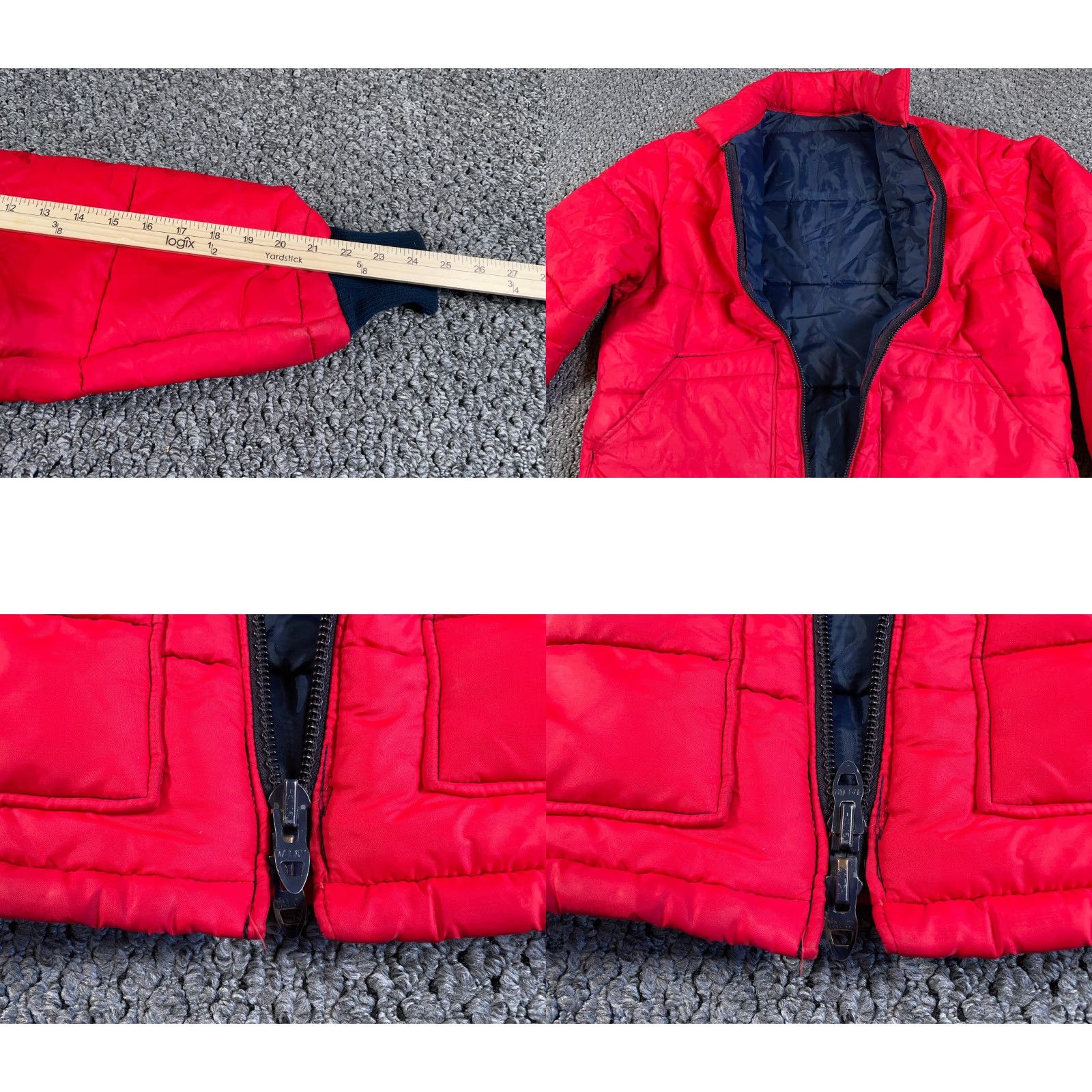 Vintage VTG 80s Puffer Jacket Adult Medium Red Navy Thalor? Size US M / EU 48-50 / 2 - 8 Thumbnail