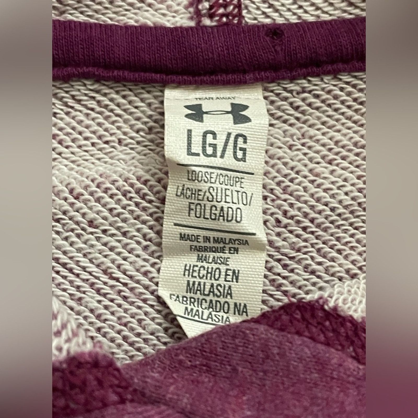 Under Armour Under Armour French Terry Mauve Loose Fit Hoodie size Large Size L / US 10 / IT 46 - 2 Thumbnail