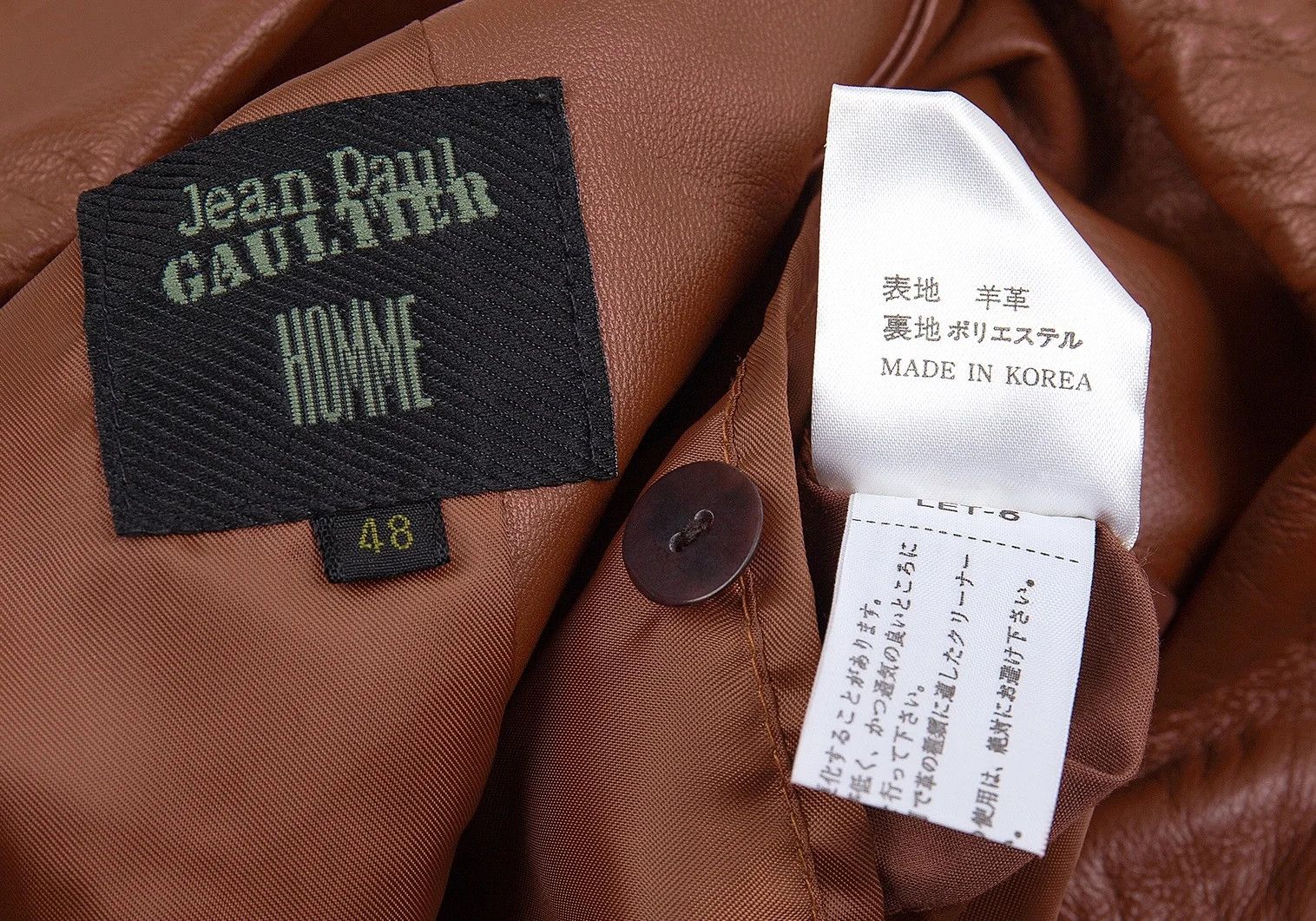Jean Paul Gaultier Sheep Skin Leather Coat in Brown, Size 48 Size US M / EU 48-50 / 2 - 20 Thumbnail