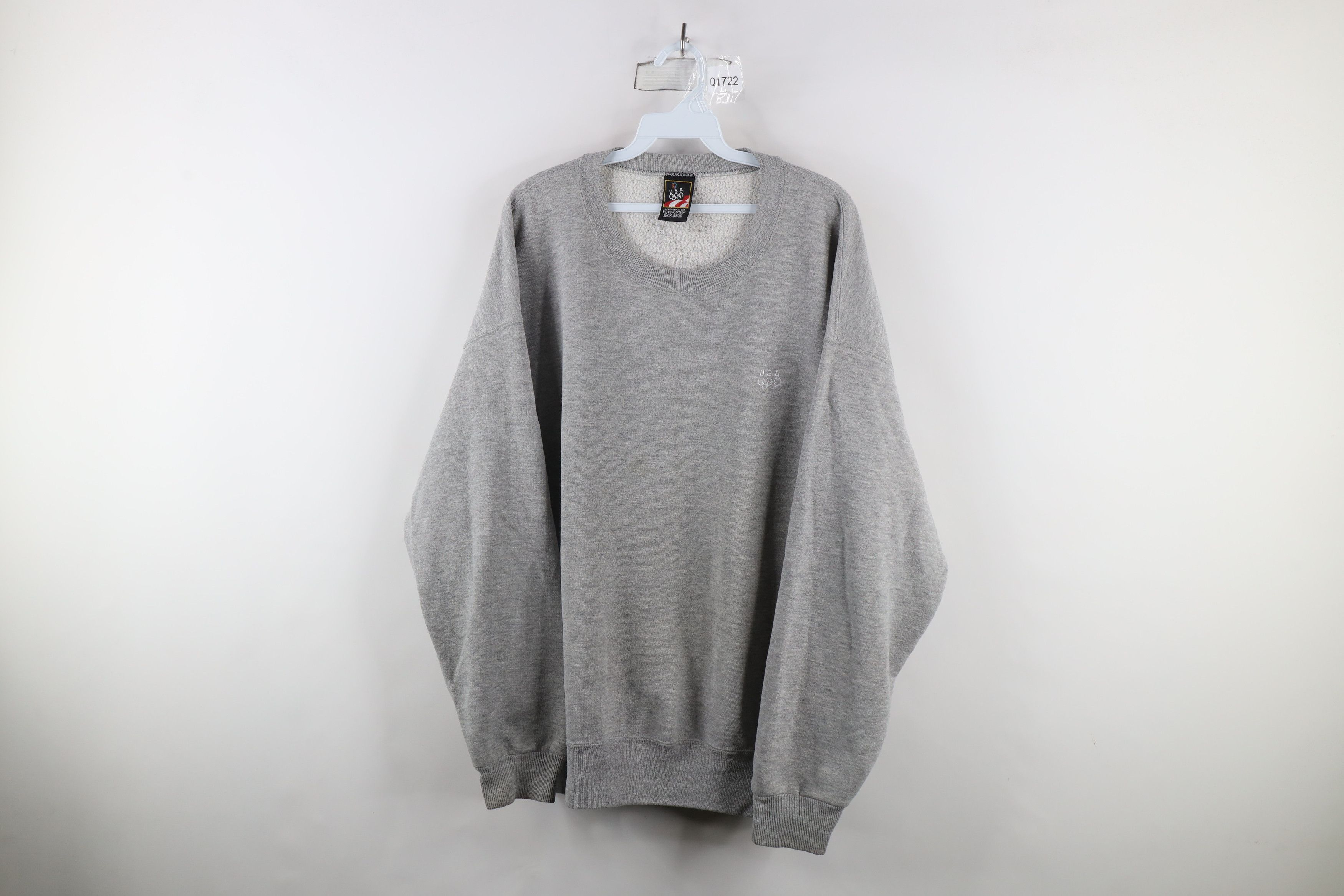 Vintage Vintage 90s USA Olympics Crewneck Sweatshirt Heather Gray Size US XXL / EU 58 / 5 - 1 Thumbnail