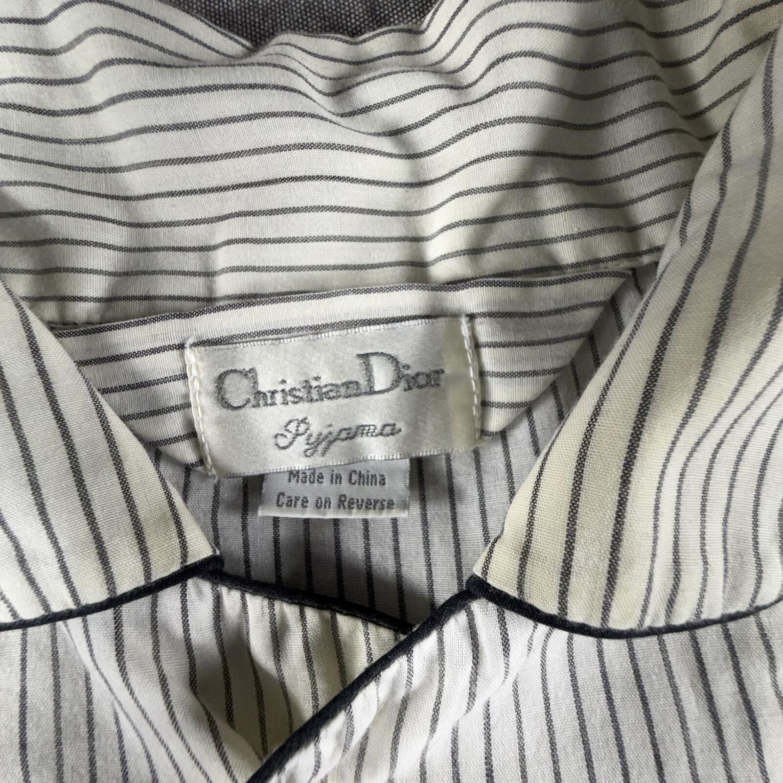 Christian Dior Monsieur Christian Dior Pajama XL White Striped Long Sleeve Size ONE SIZE - 2 Thumbnail