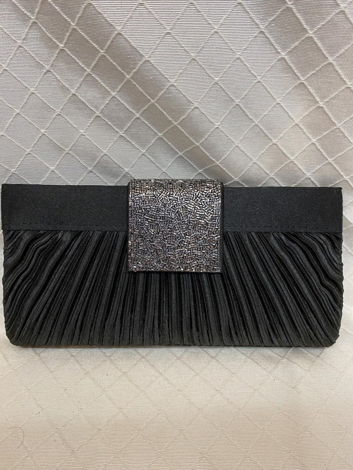 Other BLACK SATIN EVENING BAG With Sequins & Shoulder Chain Size ONE SIZE - 1 Thumbnail