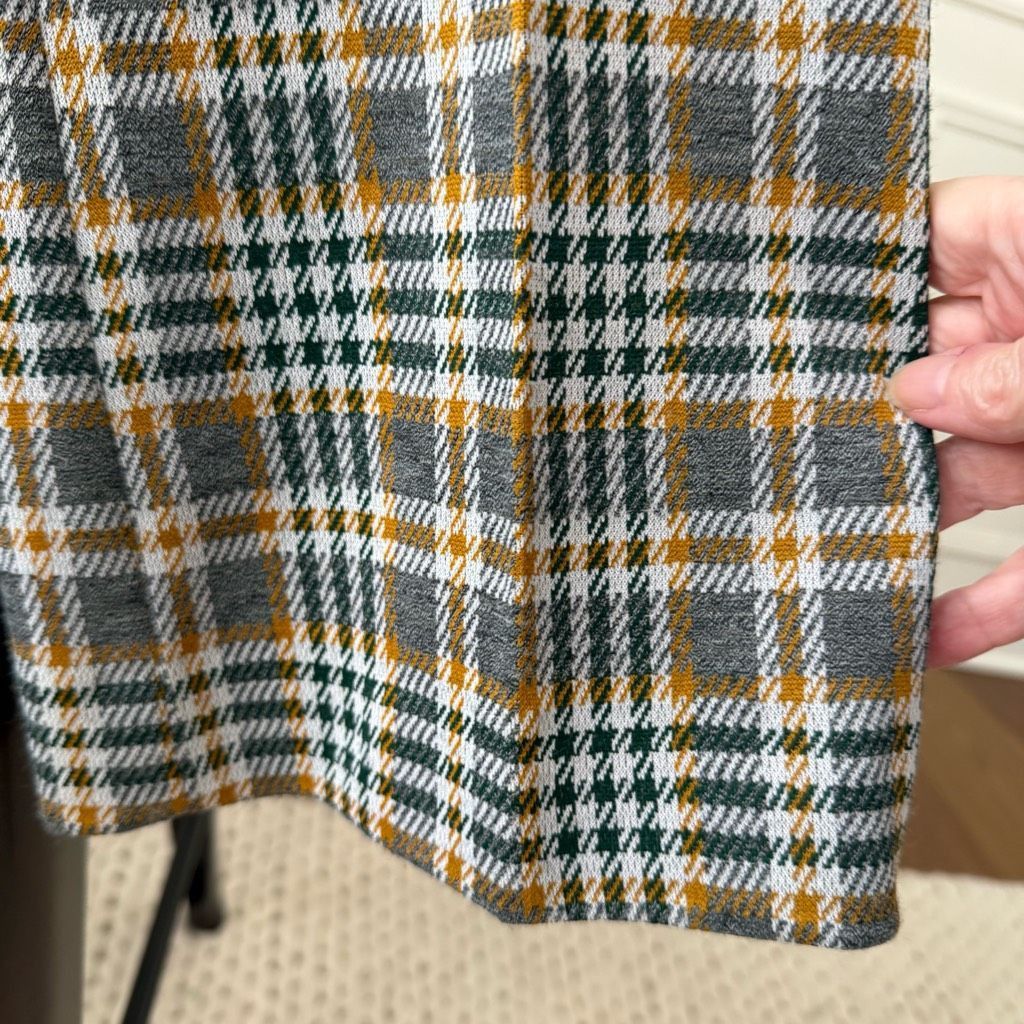 Vintage Vintage 70s Haggar Green Grey Mustard Plaid Flared Polyester Pants 34 S Size US 34 / EU 50 - 4 Thumbnail