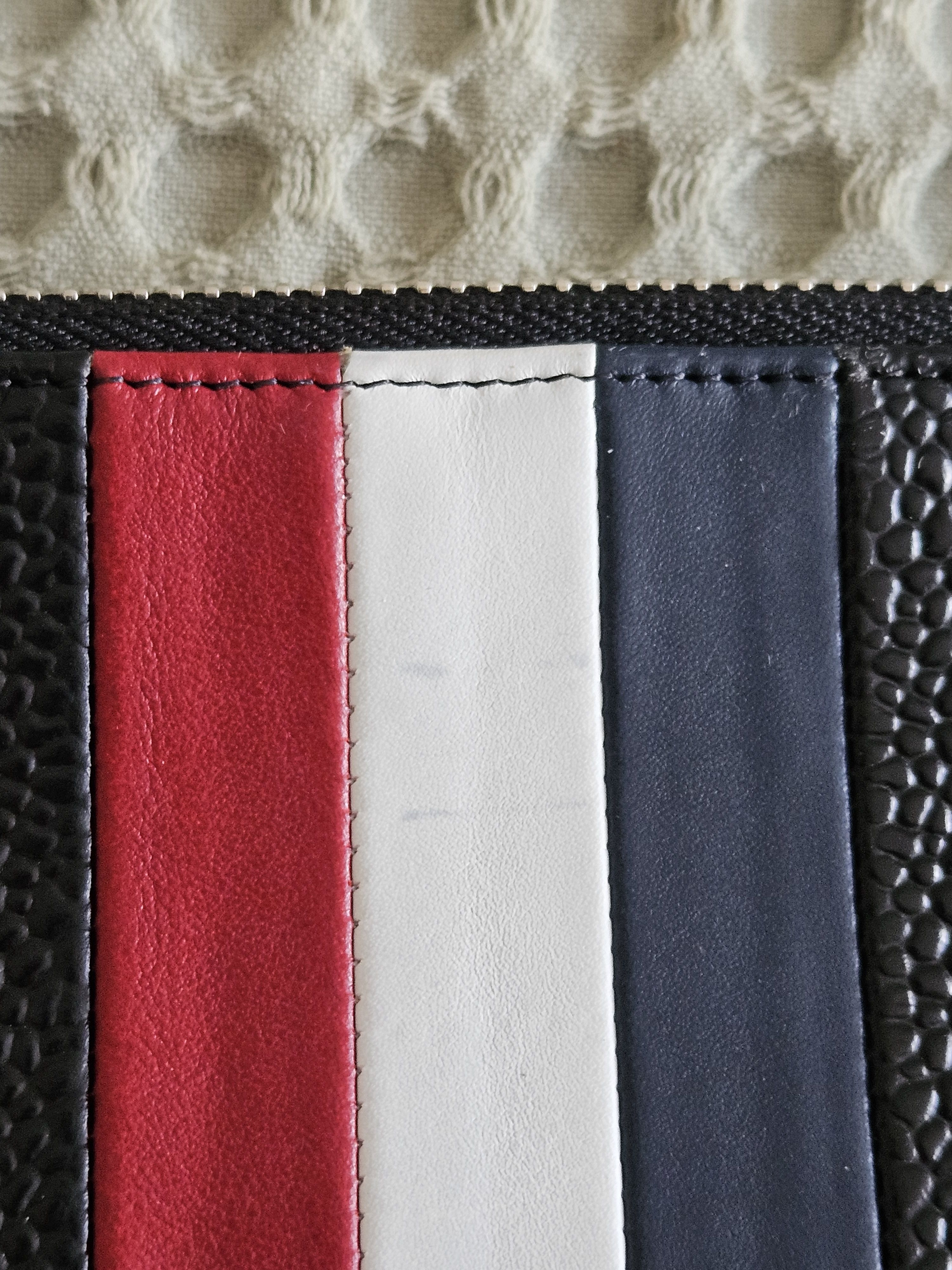 Thom Browne Thom Browne Black Fleece Leather Tricolor XL Pouch Size ONE SIZE - 2 Thumbnail