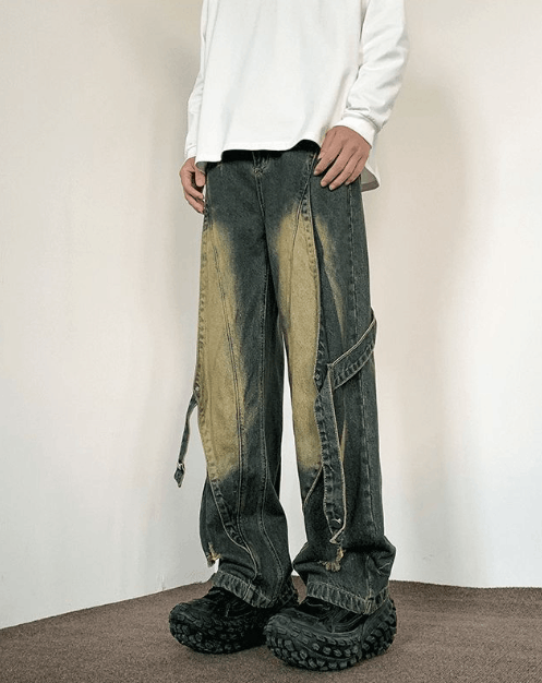 Japanese Brand × Jean Men's cool washed distressed loose straight cargo jeans Size US 32 / EU 48 - 3 Thumbnail