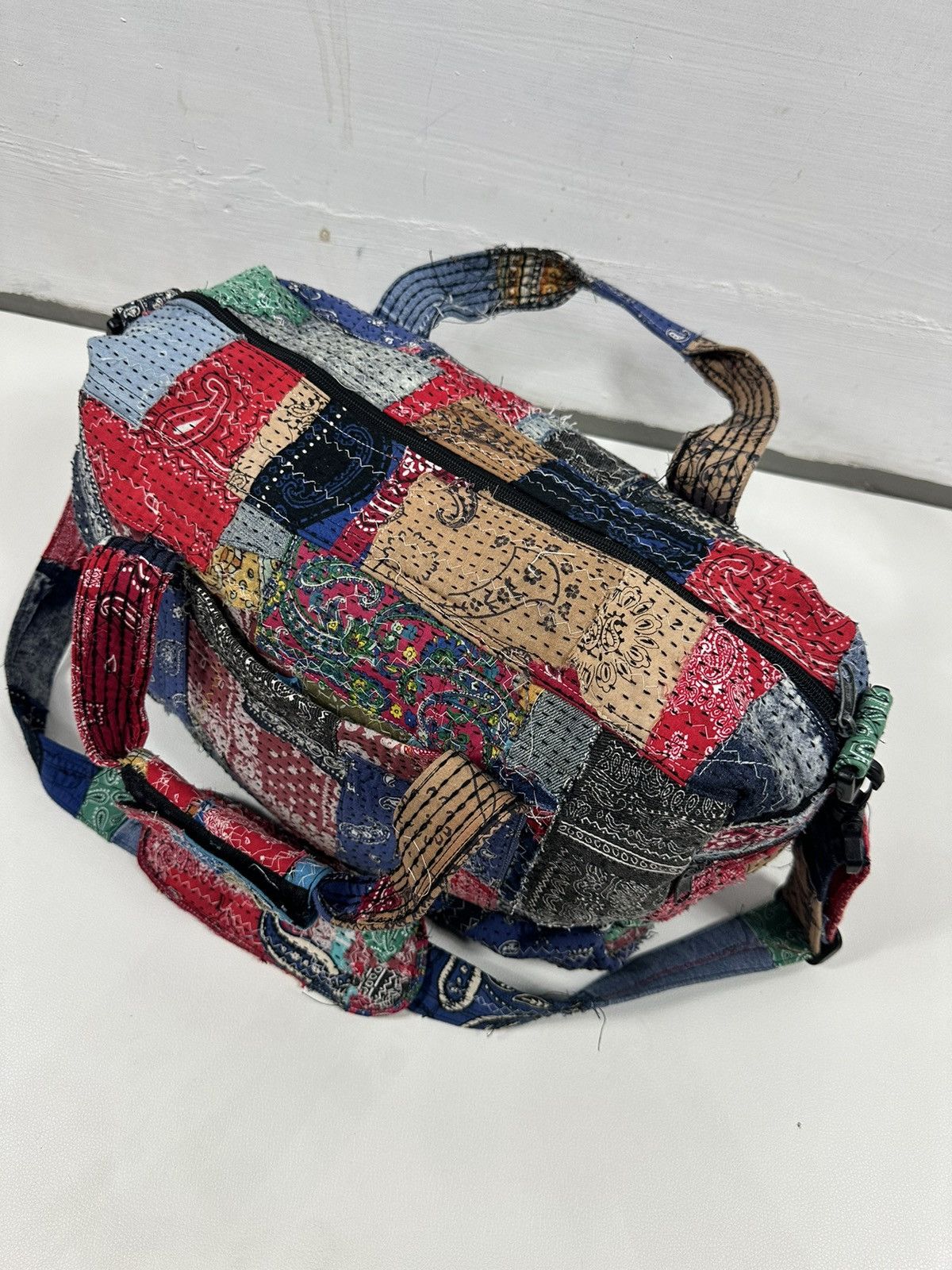 Handmade Custom Made Distressed Patchwork Boro Paisley Sling bag Size ONE SIZE - 2 Thumbnail