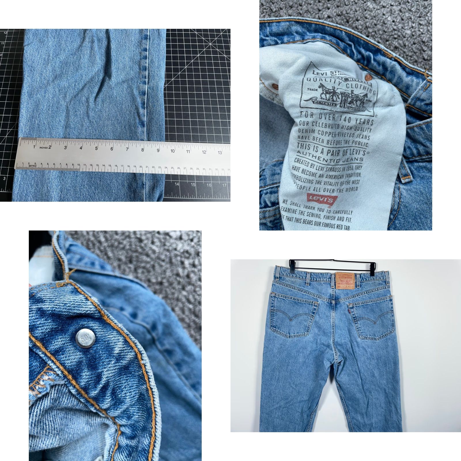 Levi's VINTAGE Levi's 550 Jeans Mens 38 x 29 Blue Denim 90s Retro Relaxed Fit 40/30 Batwing Tag Size US 38 / EU 54 - 9 Thumbnail