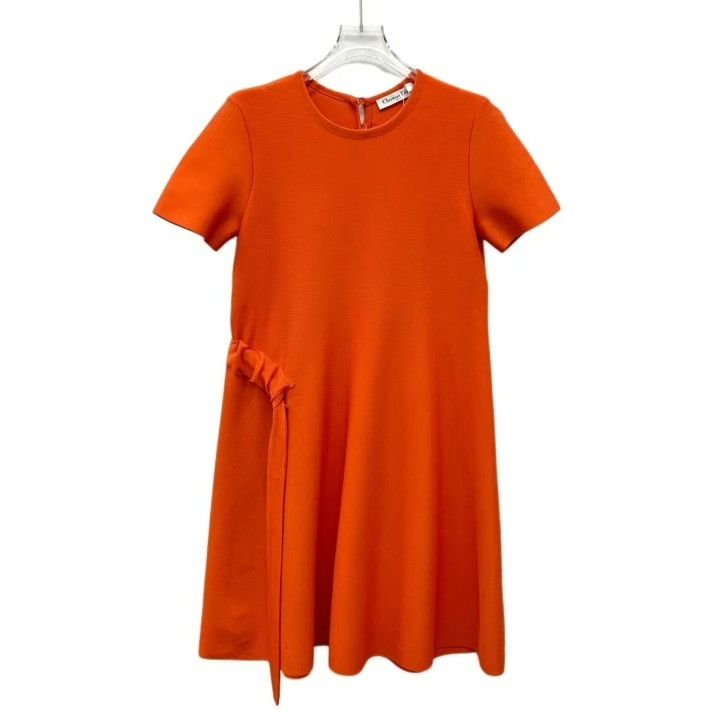 Dior Dior Orange Sash Crew Neck Short Sleeve Dress Size XS / US 0-2 / IT 36-38 - 1 Thumbnail