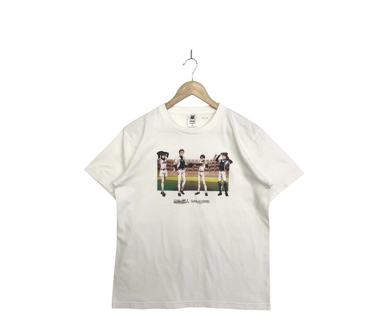 Anime Attack On Titan X SoftBank Hawks Fukuoka Baseball Tshirt Size US M / EU 48-50 / 2 - 1 Thumbnail