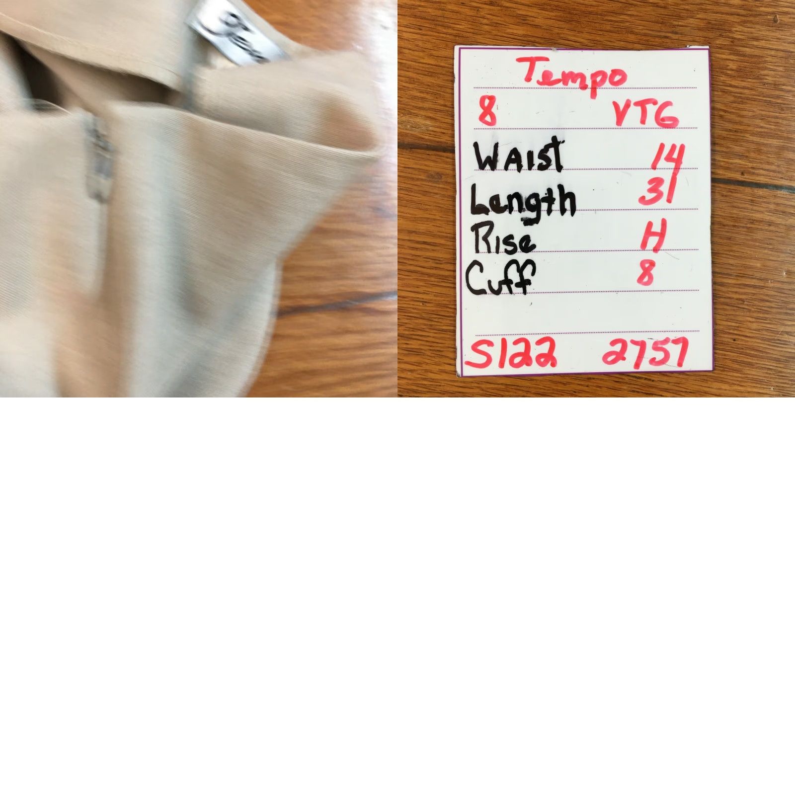 Vintage VINTAGE Tempo Paris Dress Pants Womens High Waisted Pleated Khaki Beige Size 8 31in Inseam Women's Beige Dress Pants US Seller Size 28" / US 6 / IT 42 - 8 Thumbnail