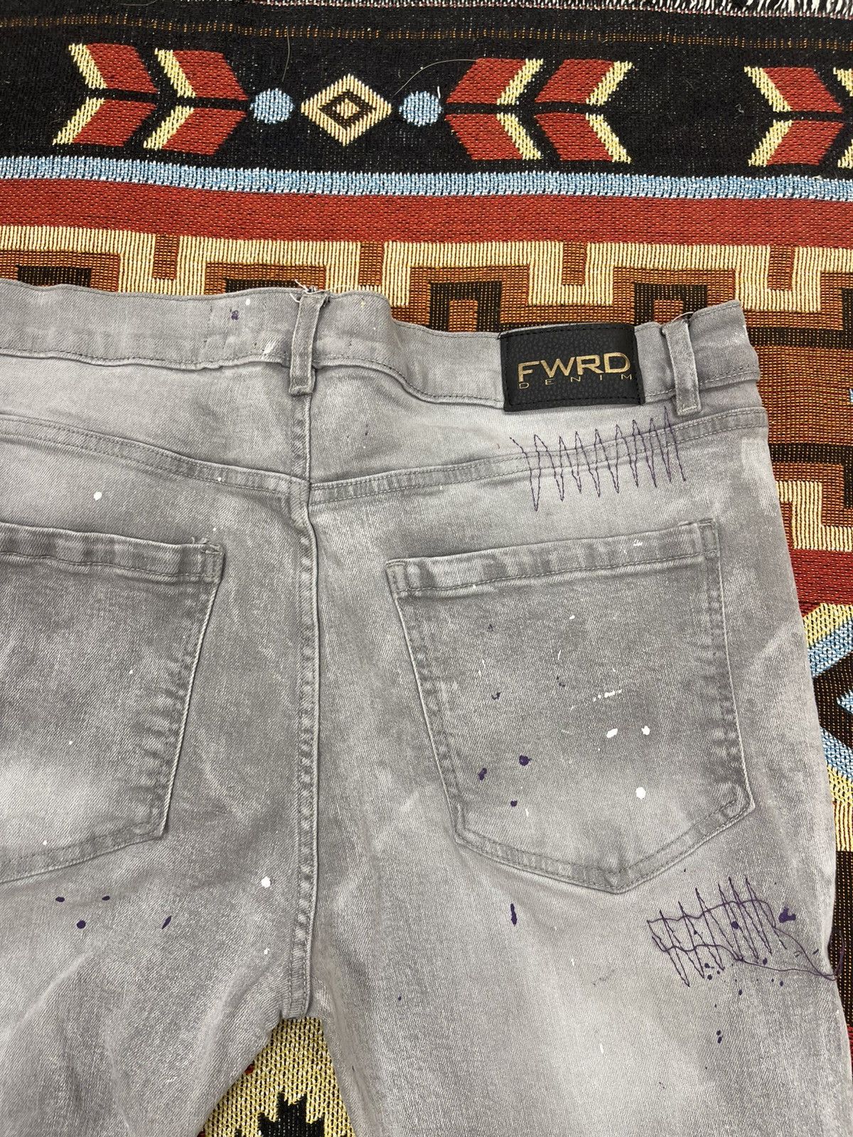 Designer Y2K FWRD DENIM PAINT SPLASH JEANS Size US 40 / EU 56 - 6 Thumbnail