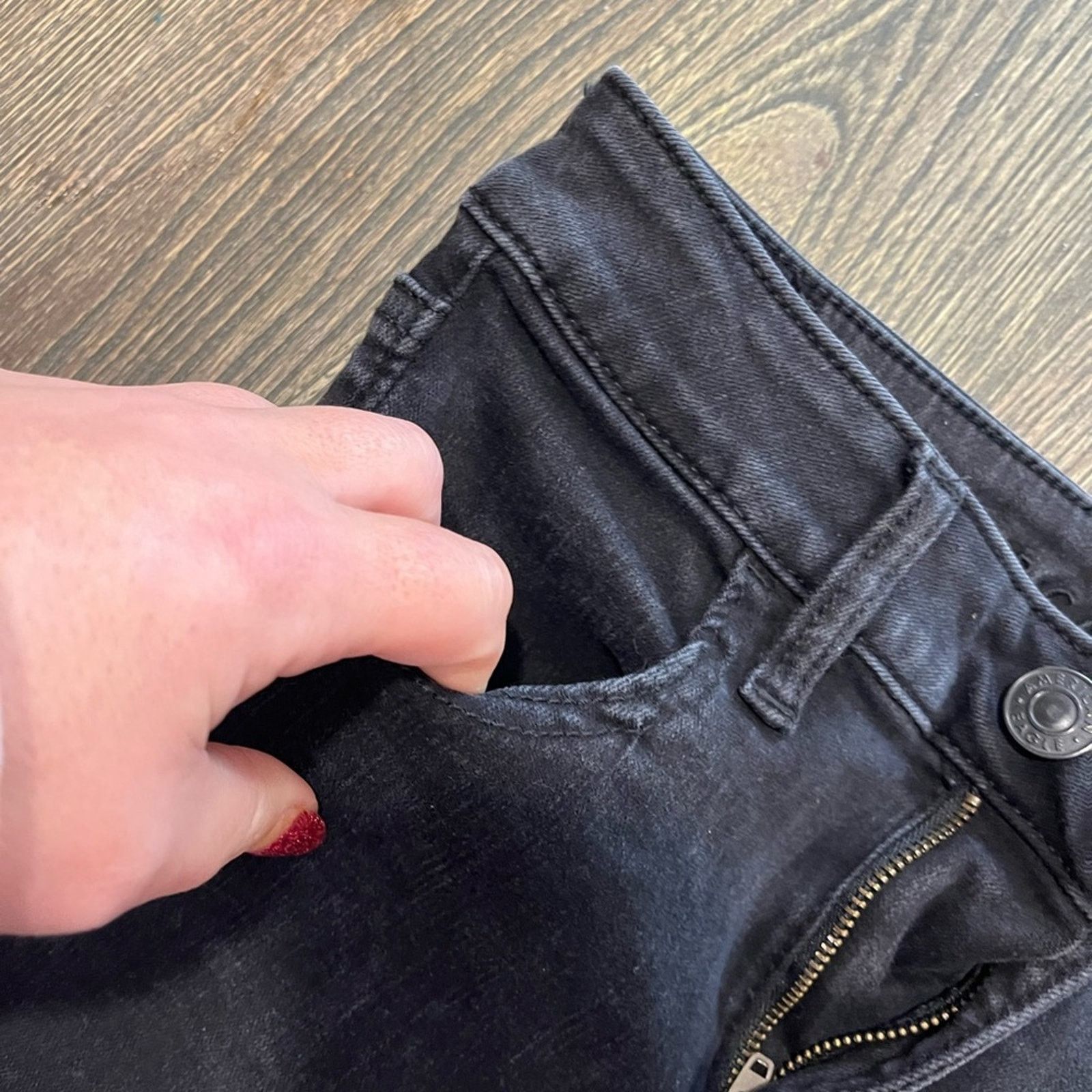 American Eagle Outfitters American Eagle Skinny Jeans High Rise Next Level Black 2 Size 26" / US 2 / IT 38 - 6 Thumbnail