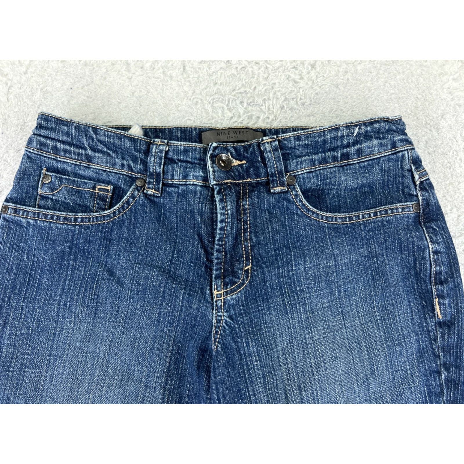 Nine West Nine West Jeans Womens Bootcut Denim Blue 6 Regular 27x27 Inseam 27in Embroidered 5-Pocket Classic Logo Designer Western American Minted Pockets Size 28" / US 6 / IT 42 - 4 Thumbnail