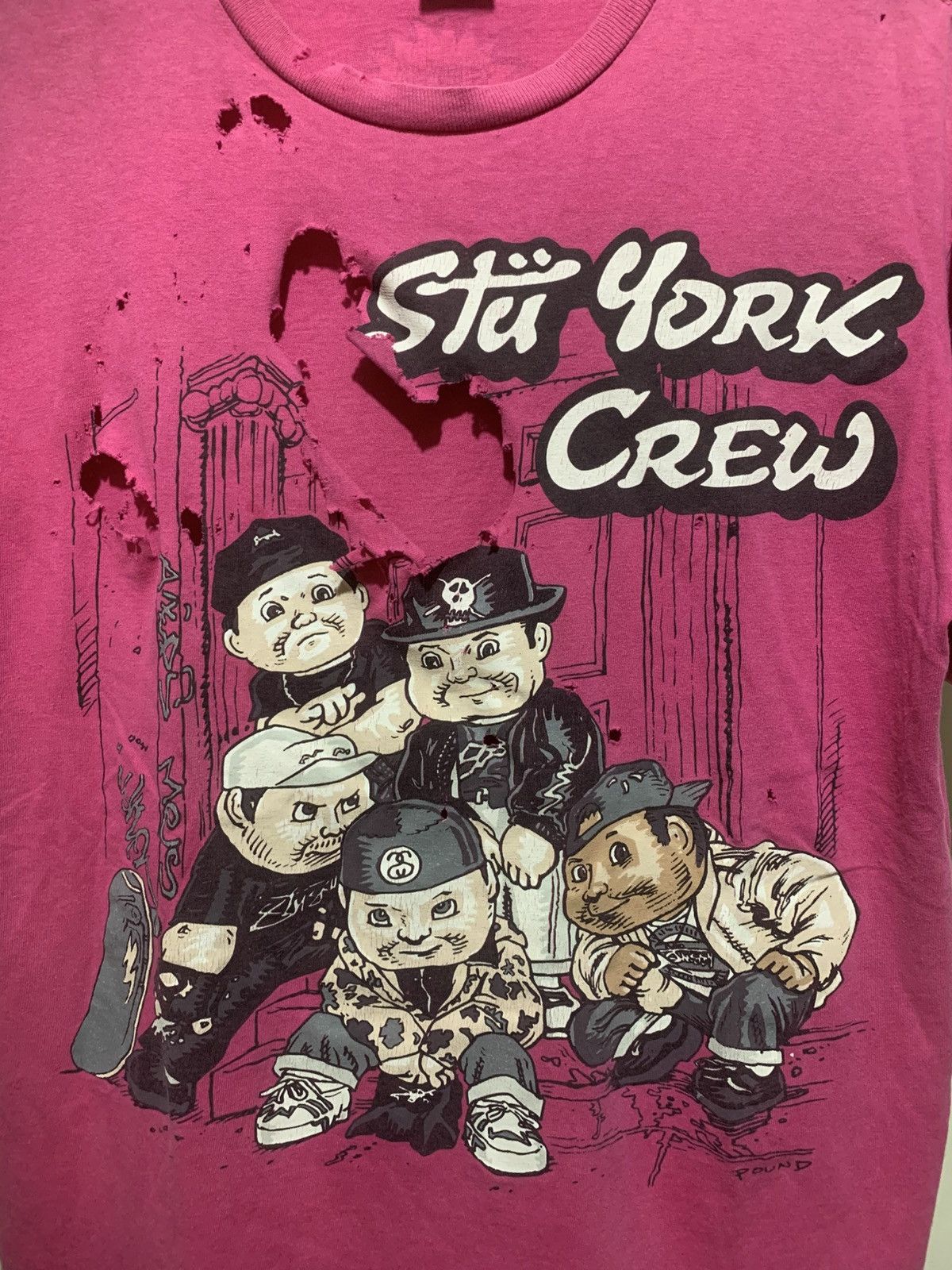 Stussy Vintage Stussy x Pound Stu York Crew Super Distressed Tee Size US M / EU 48-50 / 2 - 5 Thumbnail