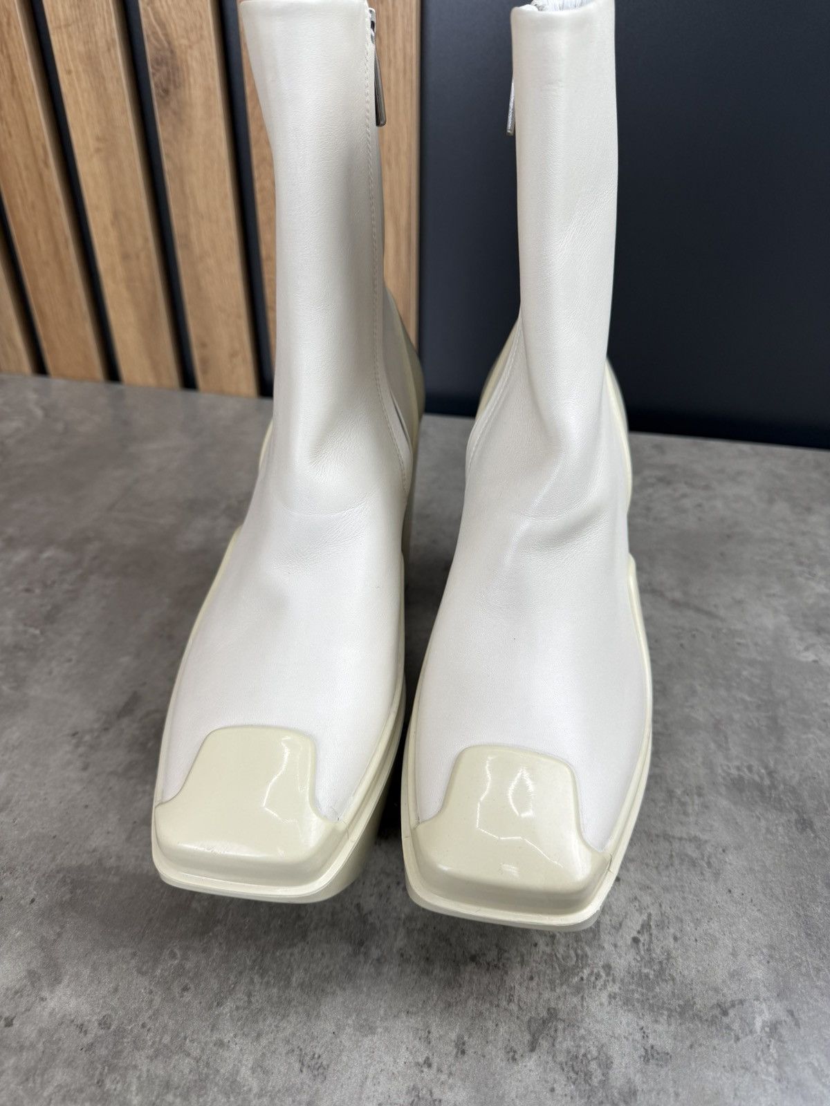 Peter Do at.kollektive x Peter Do Leather Platform Ankle Boots White Size US 10 / IT 40 - 3 Thumbnail