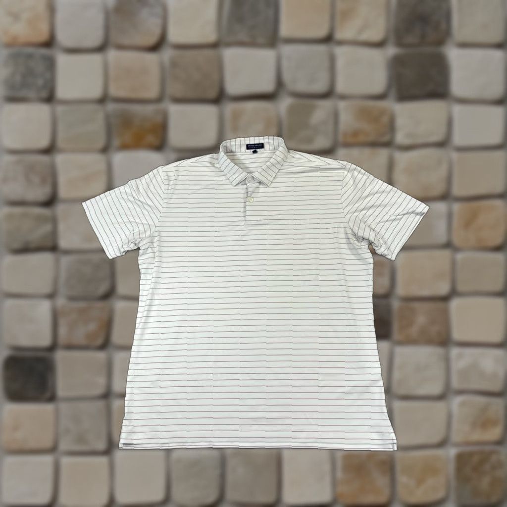 Peter Millar Peter Millar Polo Shirt Mens XL White Pink Crown Crafted Golf Shirt Size US XL / EU 56 / 4 - 1 Thumbnail