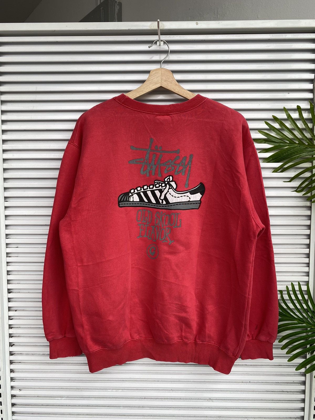 image of OG Stussy Old Skool Flavour Crewneck/ Travis Scott in Red, Men's (Size Medium)