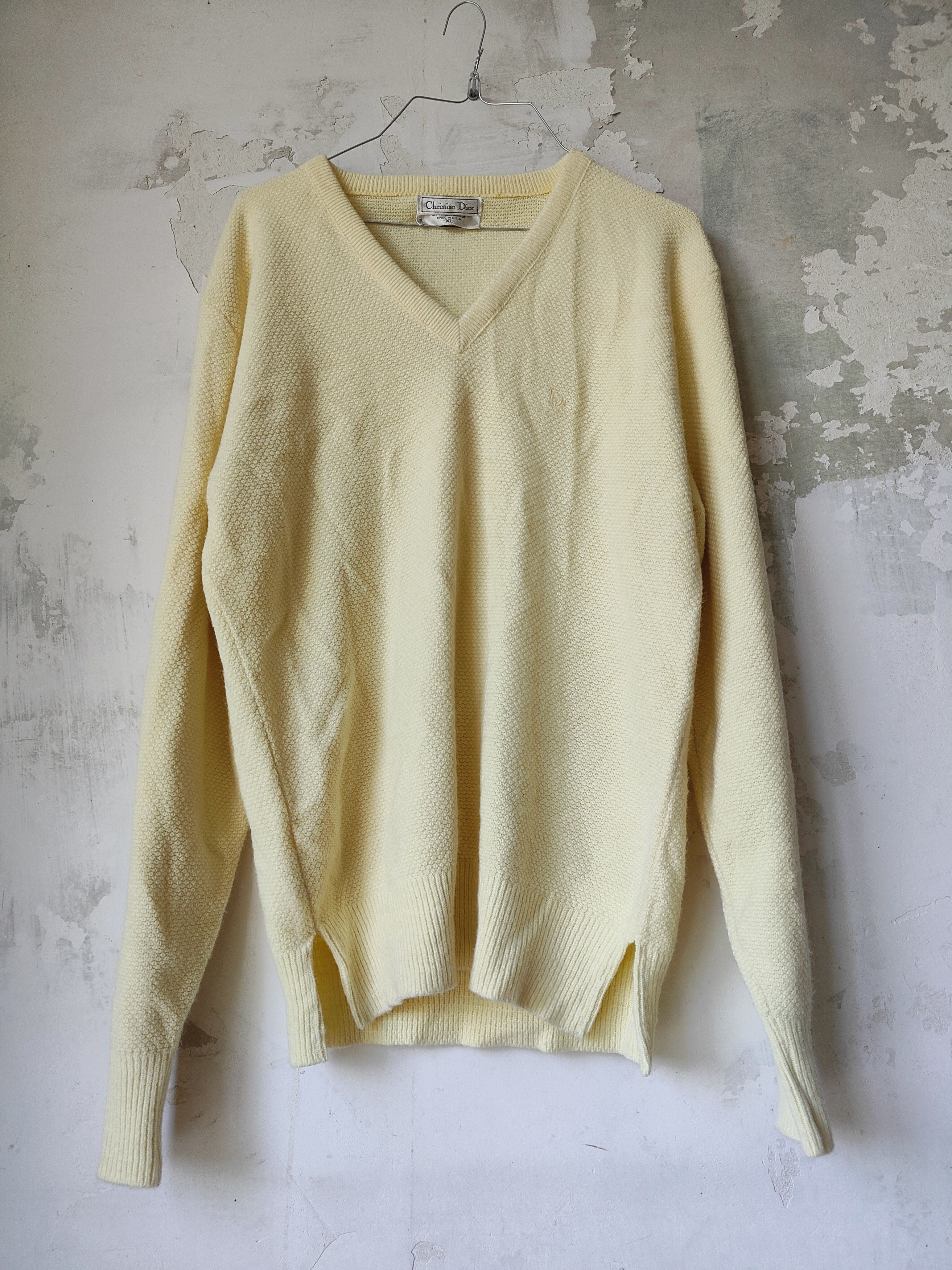 Dior Vintage Christian dior beige yello sweater Size US L / EU 52-54 / 3 - 1 Thumbnail