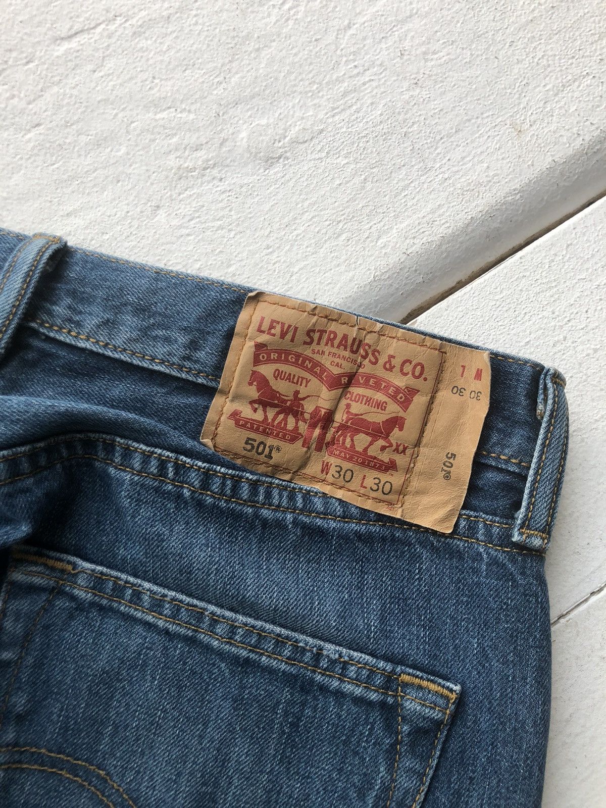 Levi's Very rare Vintage Levi’s destroyed jeans Japanese style Size US 30 / EU 46 - 4 Thumbnail